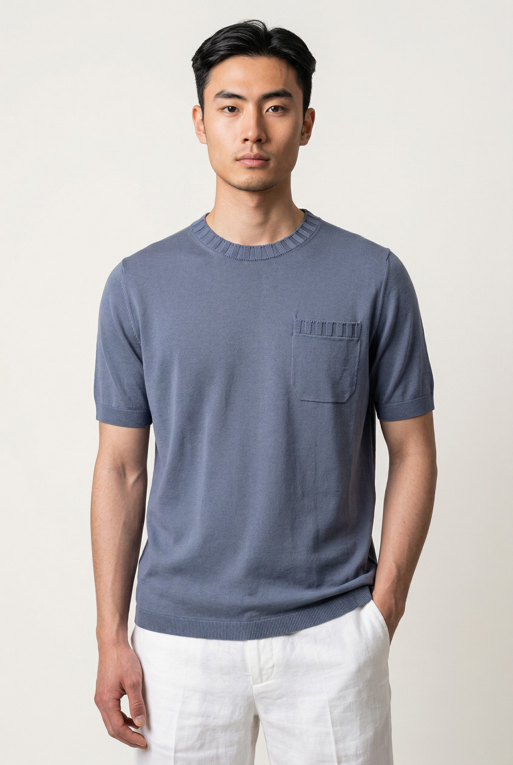 T-Shirt Costiera Blu Ardesia 100% Cotone