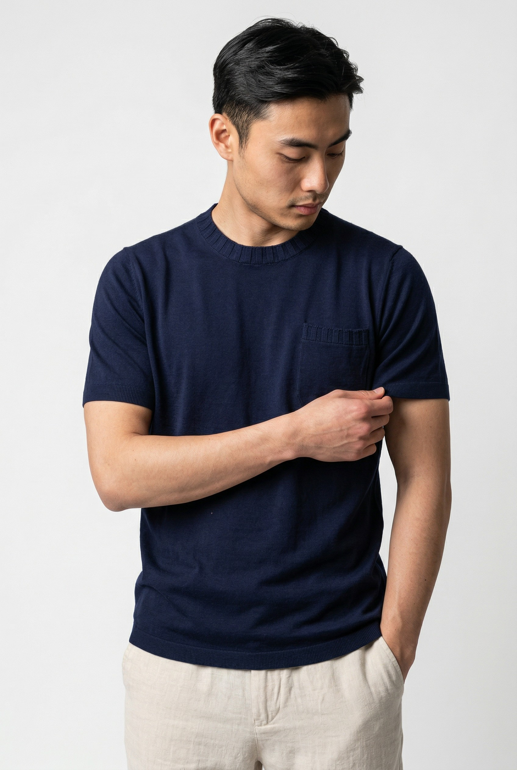 T-Shirt Costiera Navy 100% Cotton