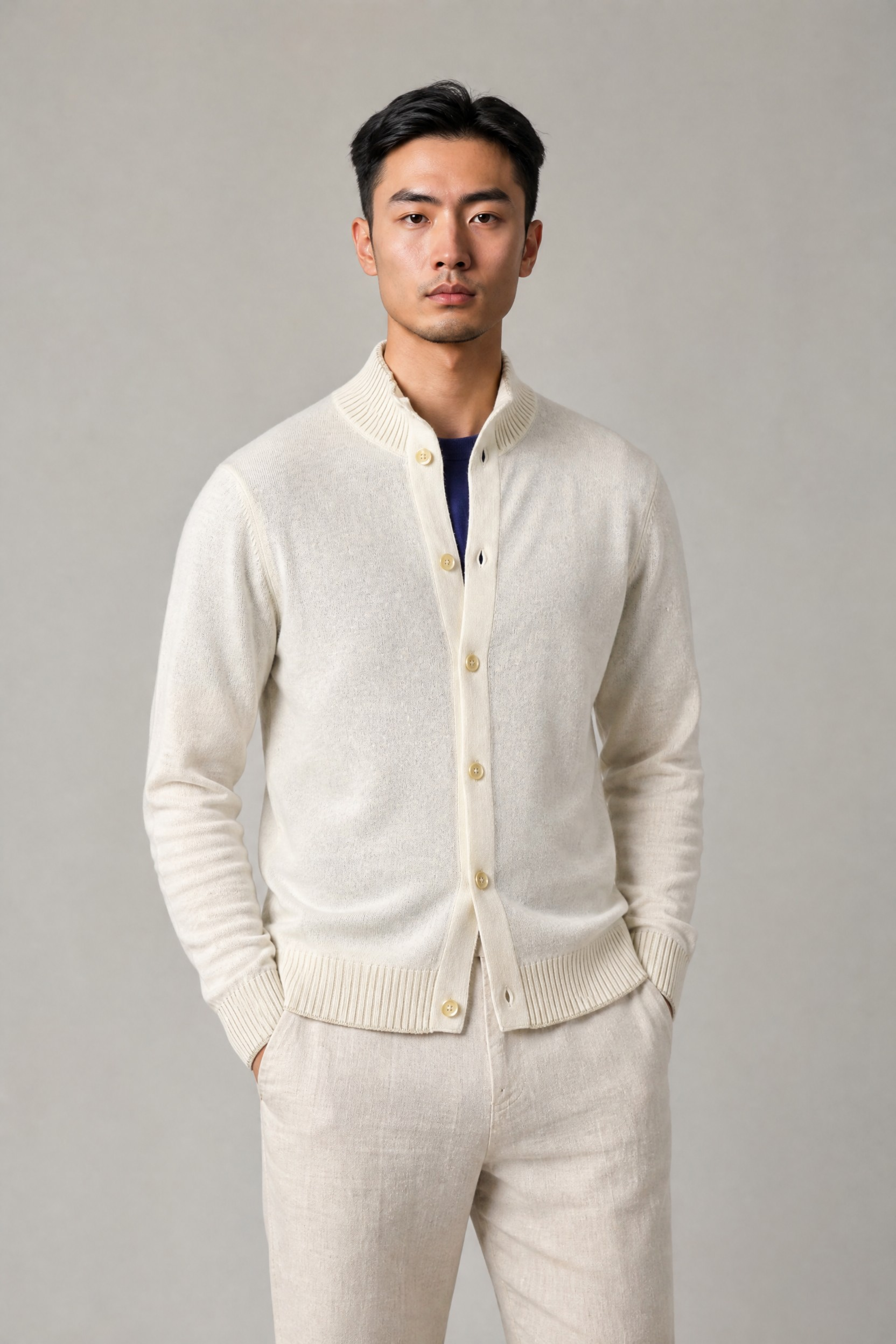 8 Buttons Calathea Niveus 58% Cashmere 42% Linen
