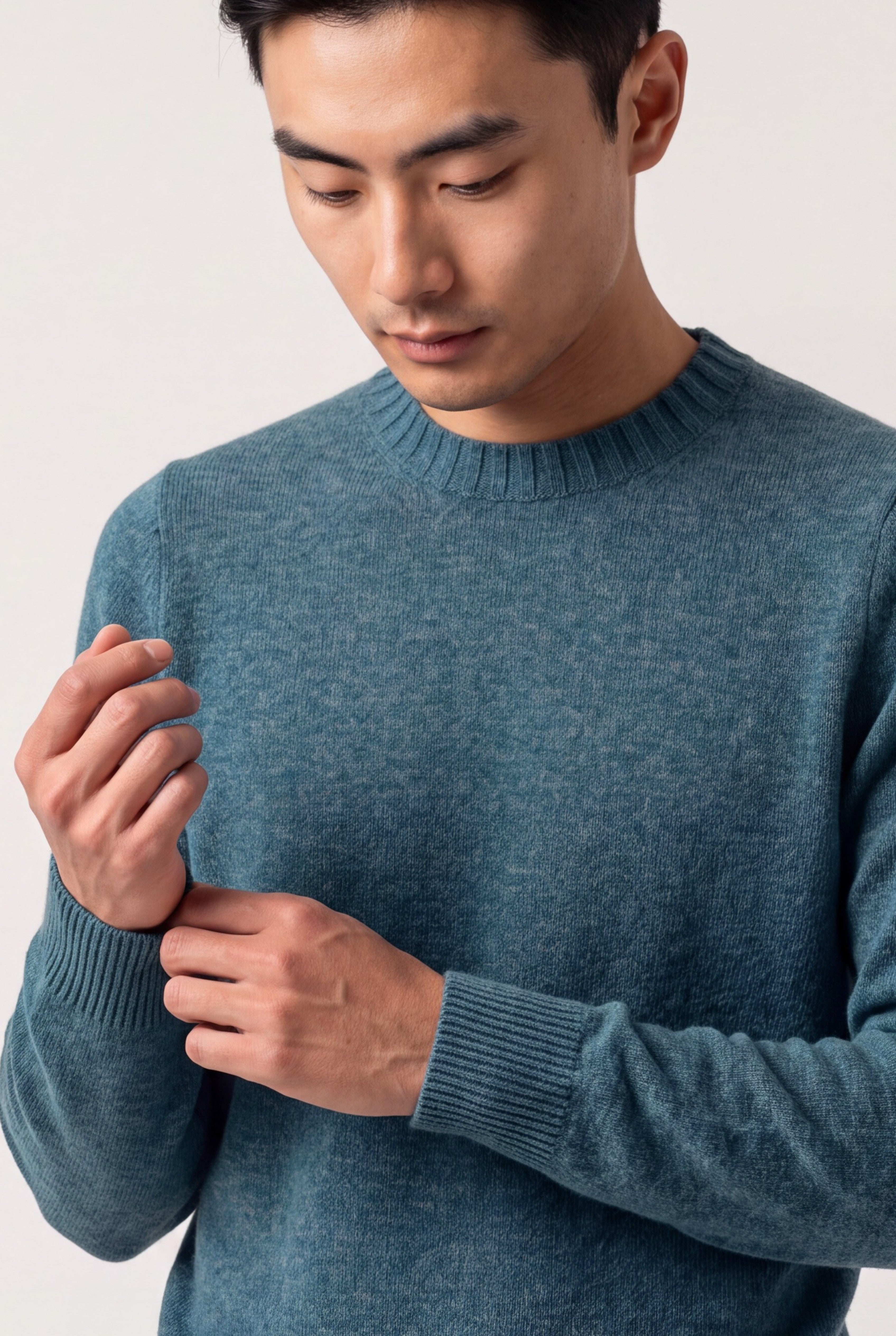 Girocollo Nuvola Teal Blue 100% Cashmere