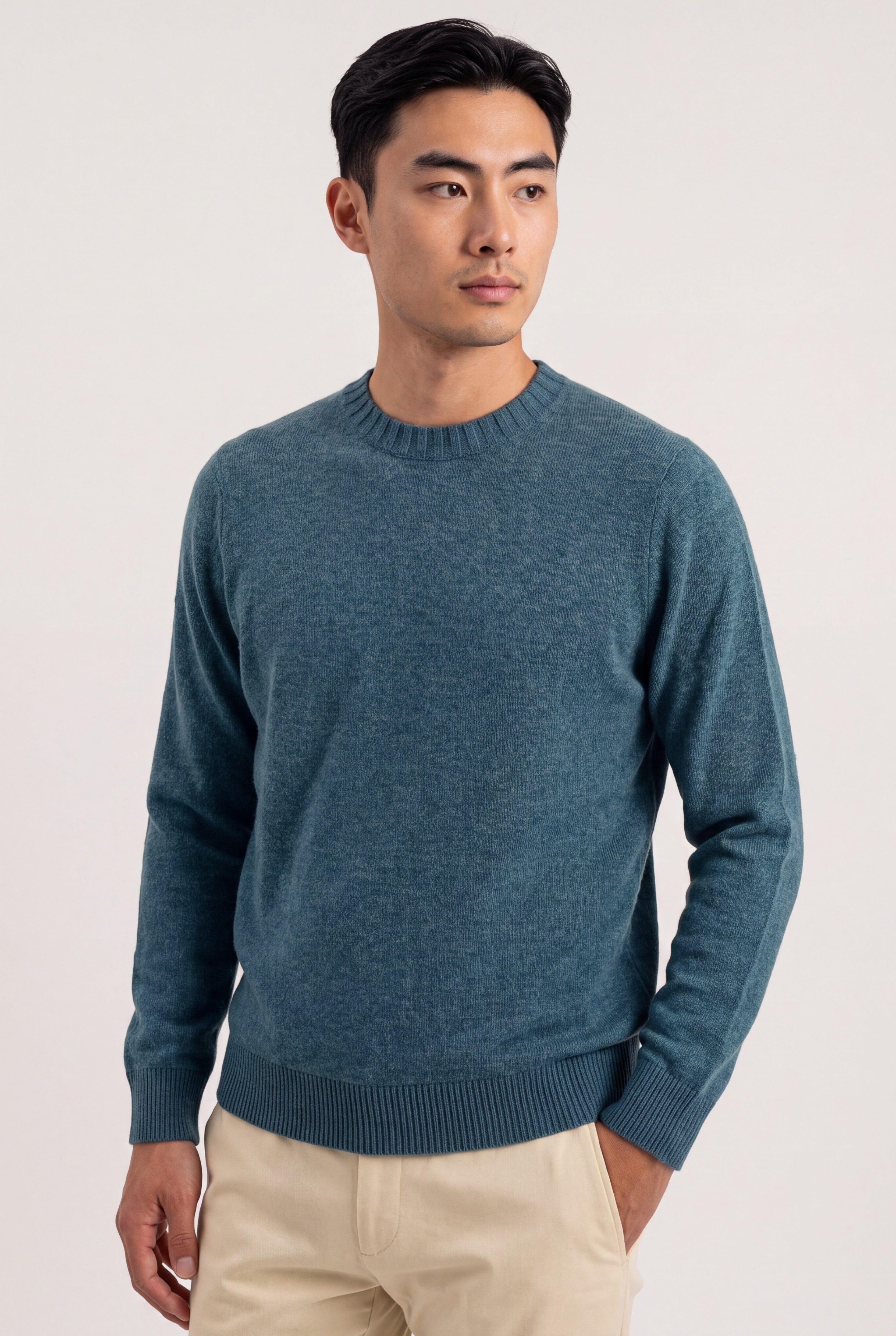 Girocollo Nuvola Teal Blue 100% Cashmere