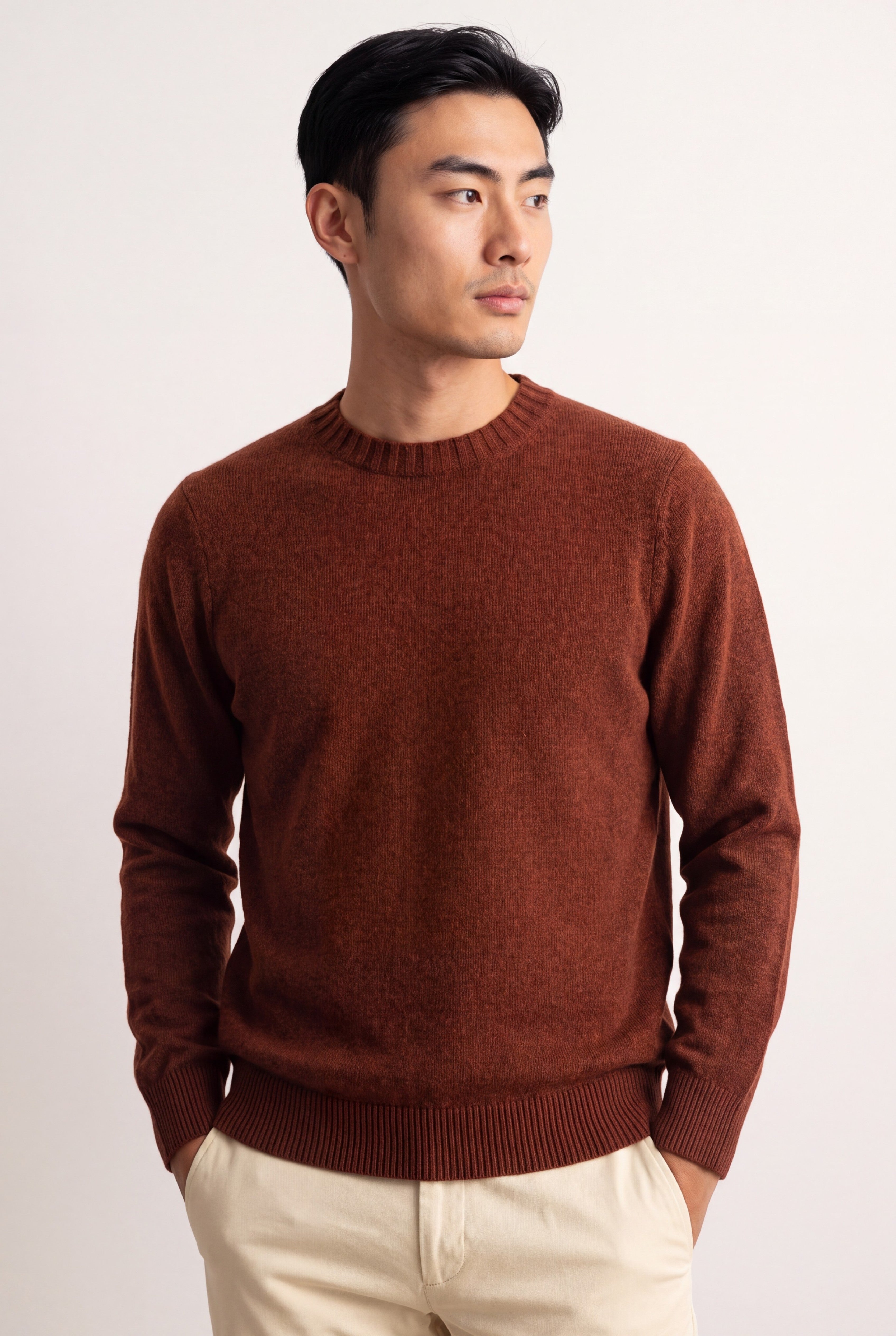 Girocollo Nuvola Laterizio 100% Cashmere