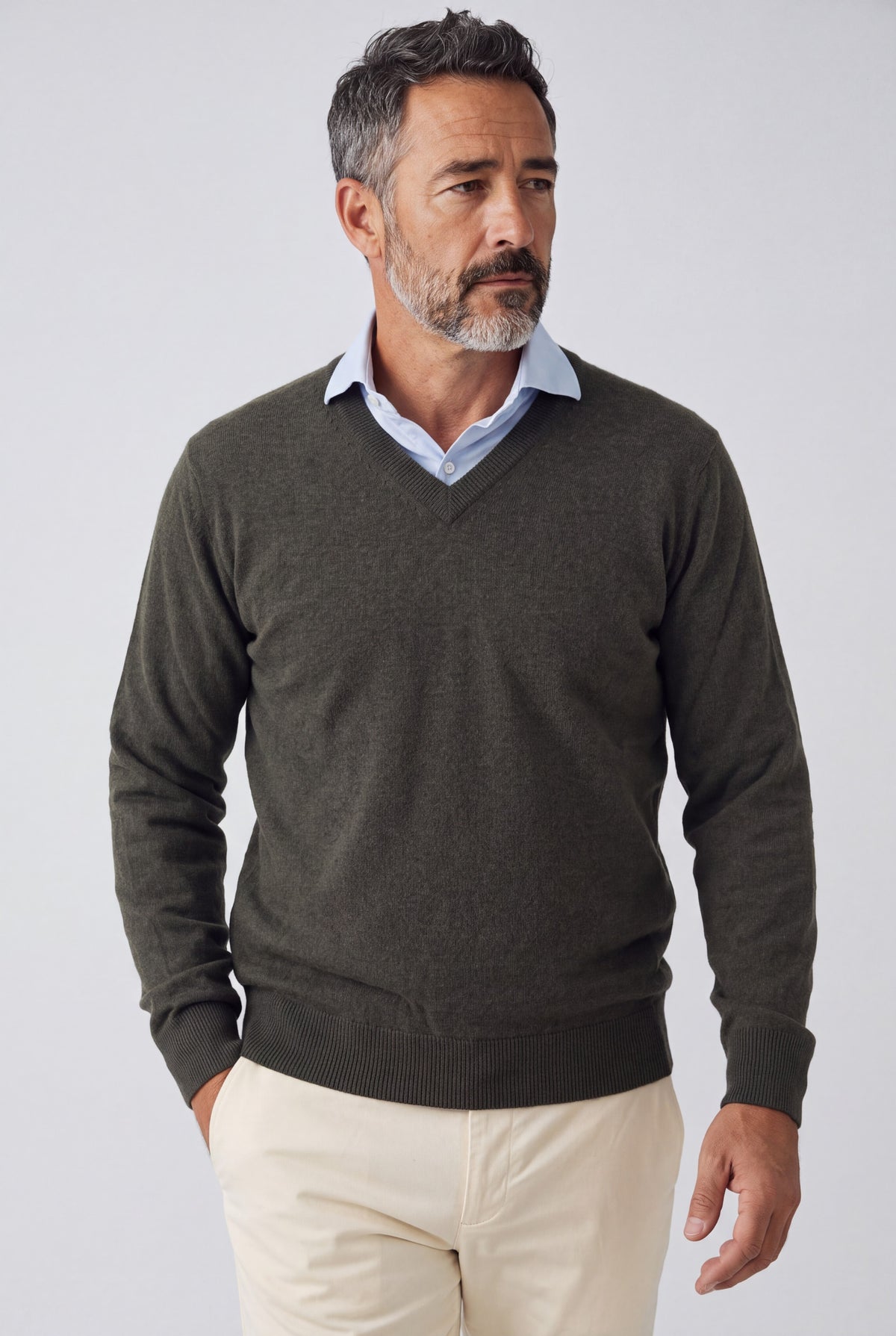 Scollo V Classic Loden 100% Cashmere