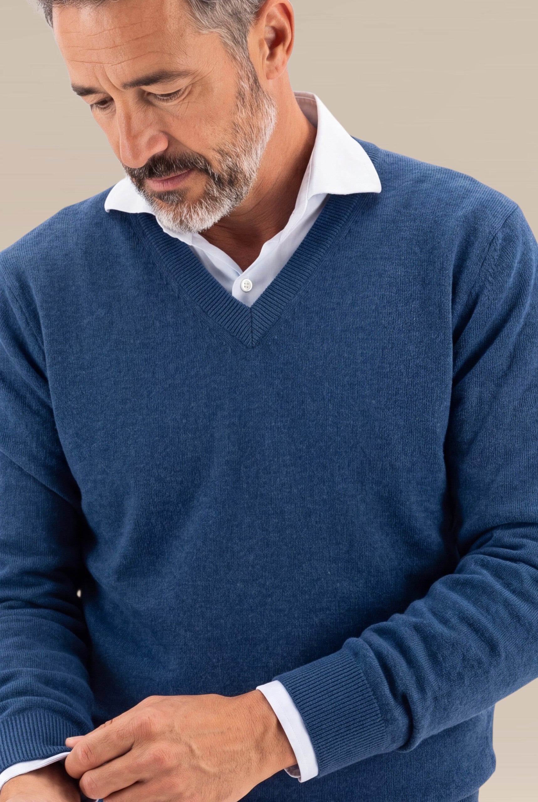 Scollo V Classic Prussia 100% Cashmere