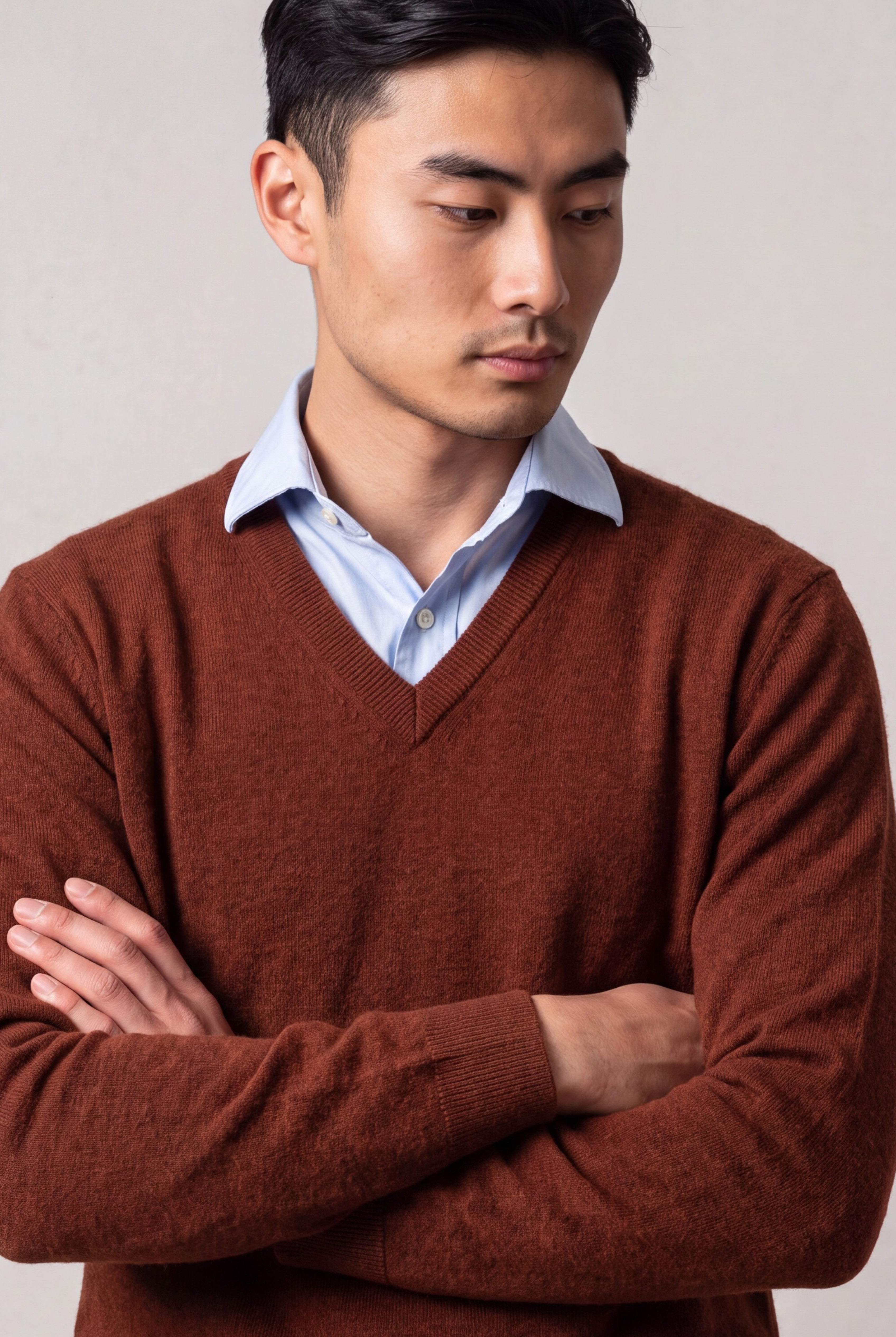 Scollo V Classic Laterizio 100% Cashmere