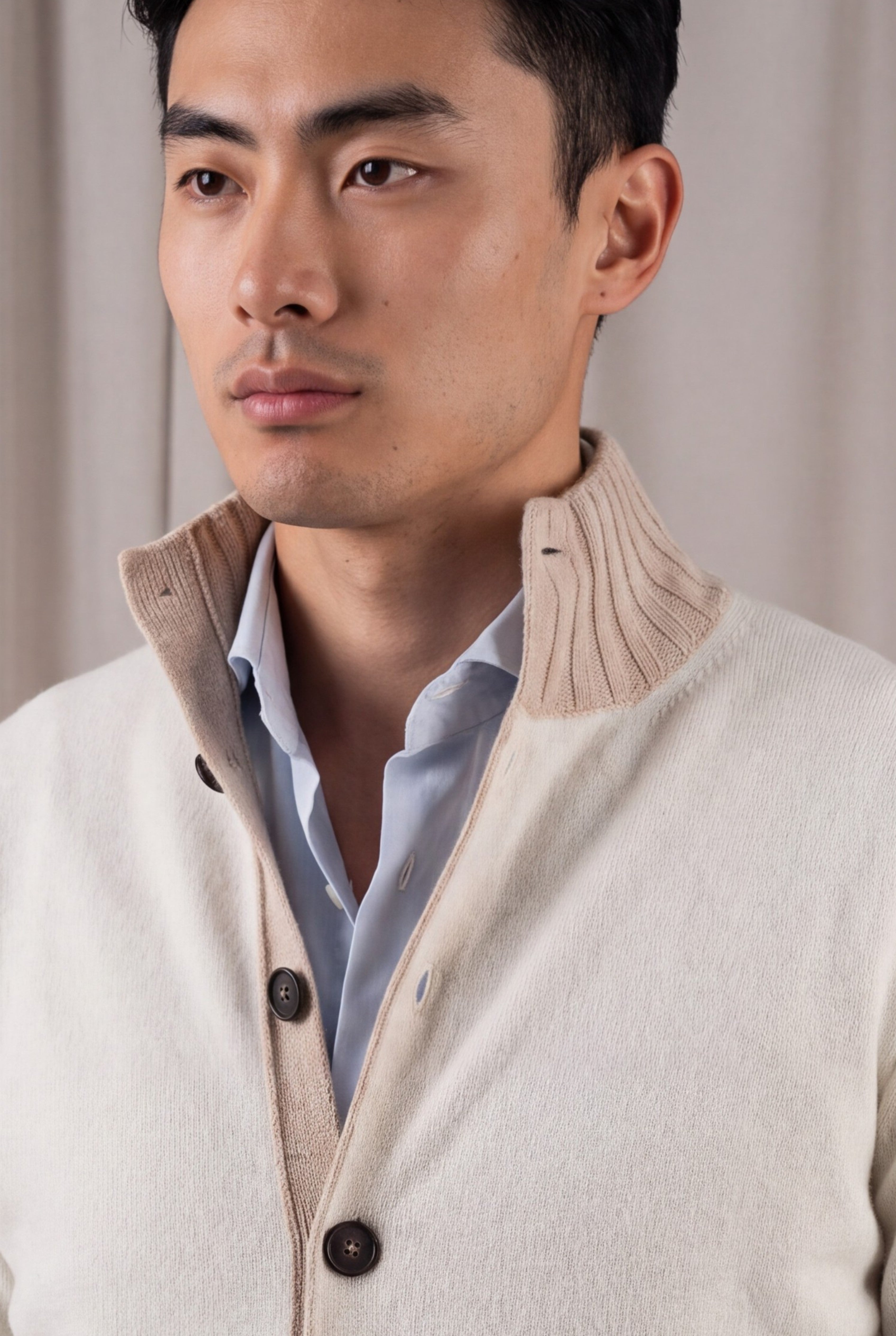 8 Bottoni Nougatwhite 100% Cashmere