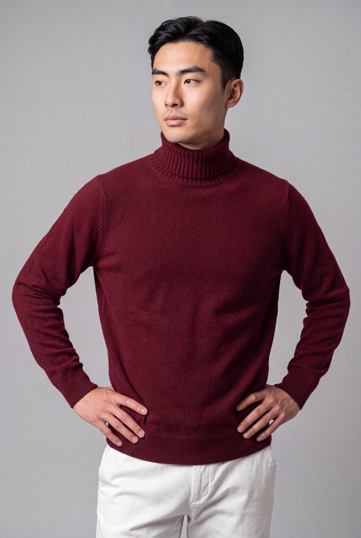 Classic Turtleneck Bordeaux 100% Cashmere