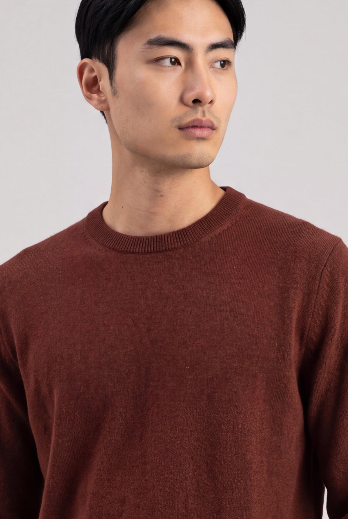 Classic Crewneck Brick Red 100% Cashmere