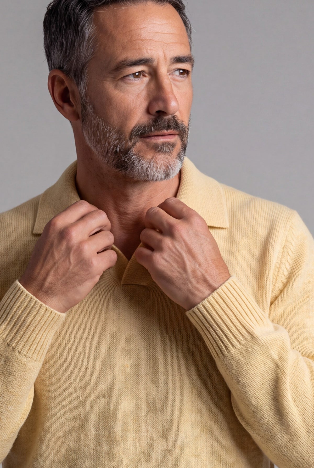 Maglia Polo 100% Cashmere Butter Yellow