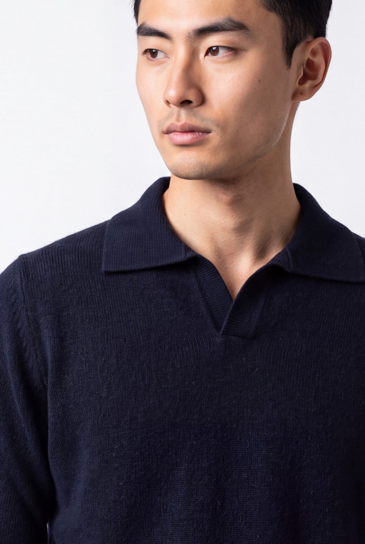 Maglia Polo 100% Cashmere Dark Blu
