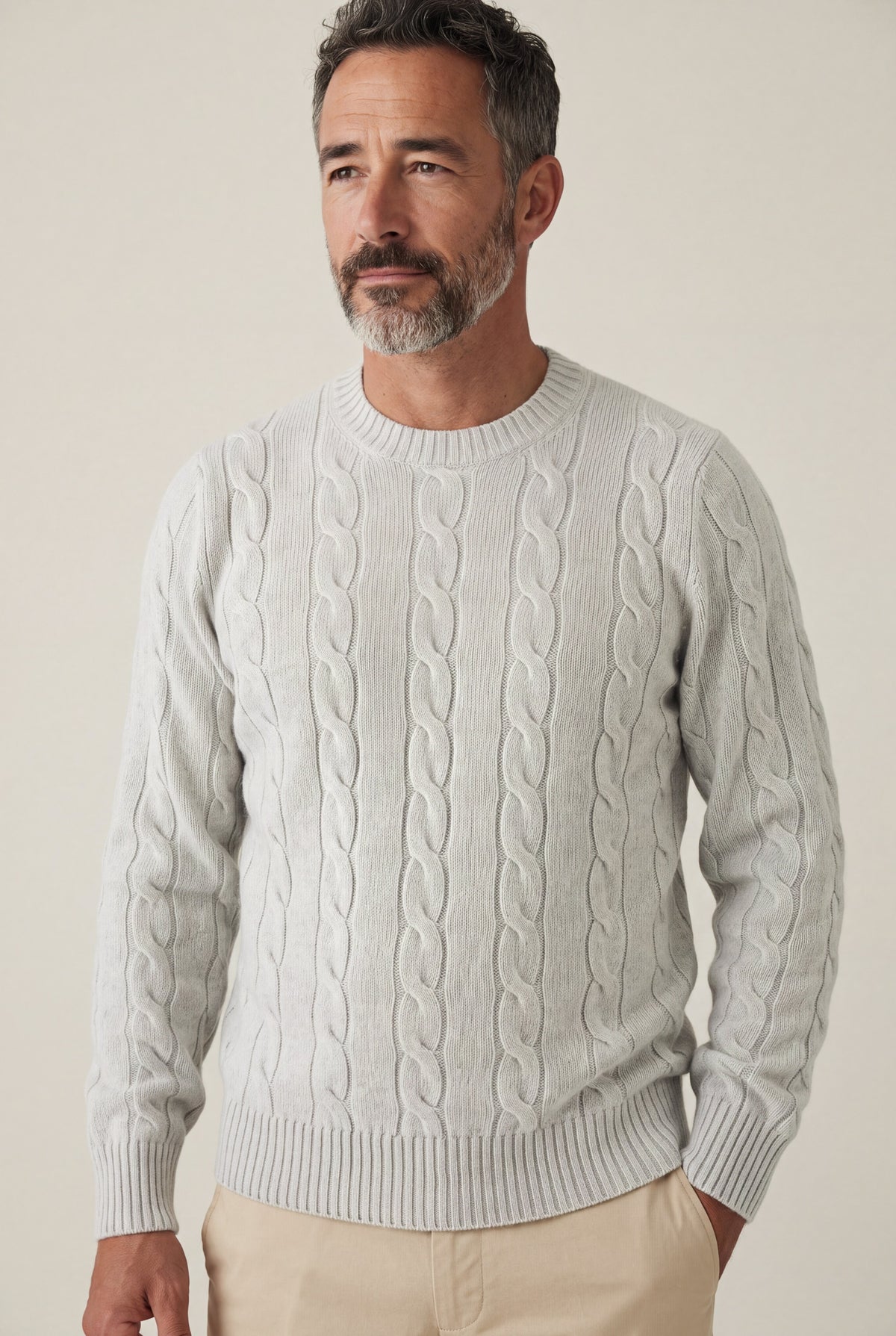 Girocollo Treccia 100% Cashmere Ice Flow