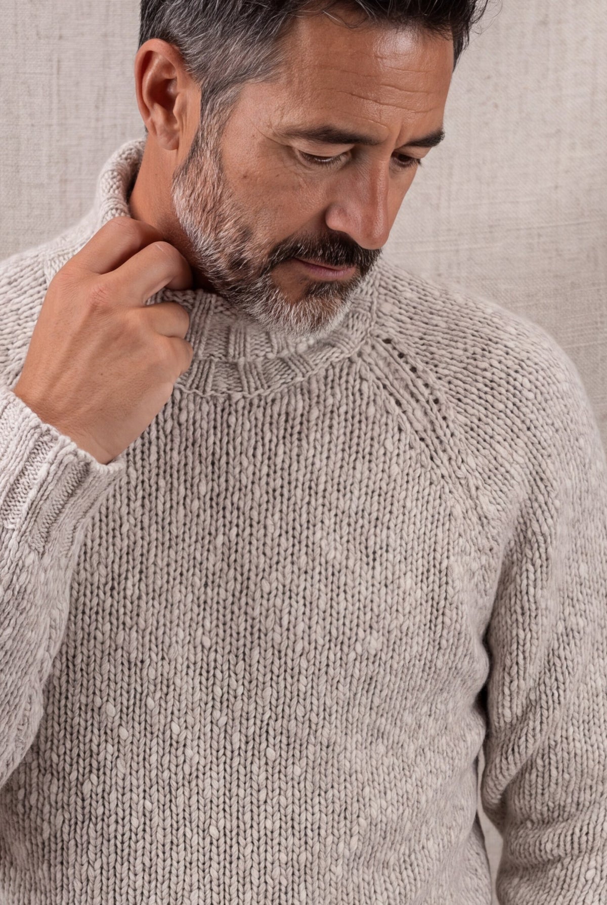 TURTLENECK GLEN NATURAL WOOL AND CASHMERE 