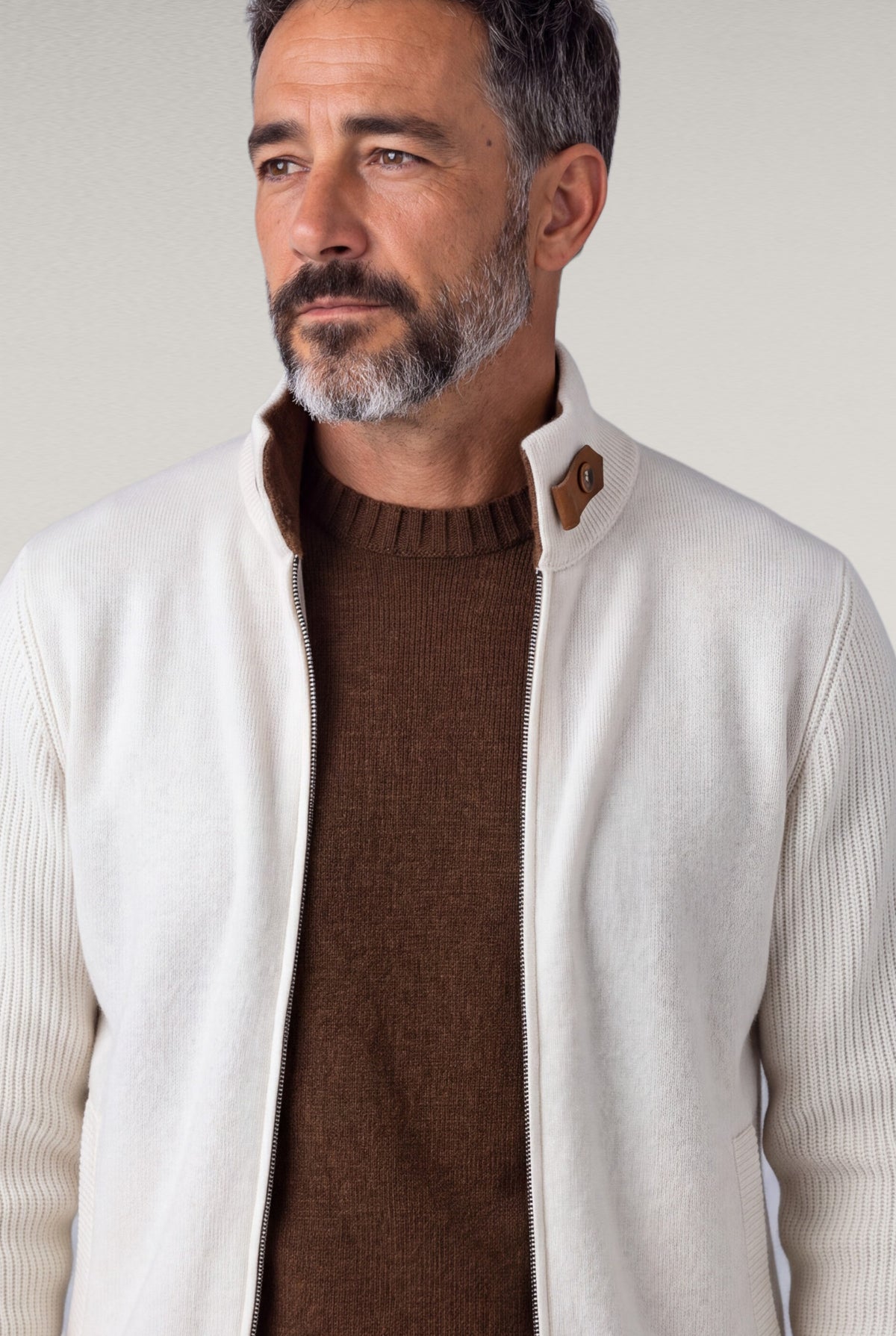 Bomber Bouclè Panna 100% Cashmere