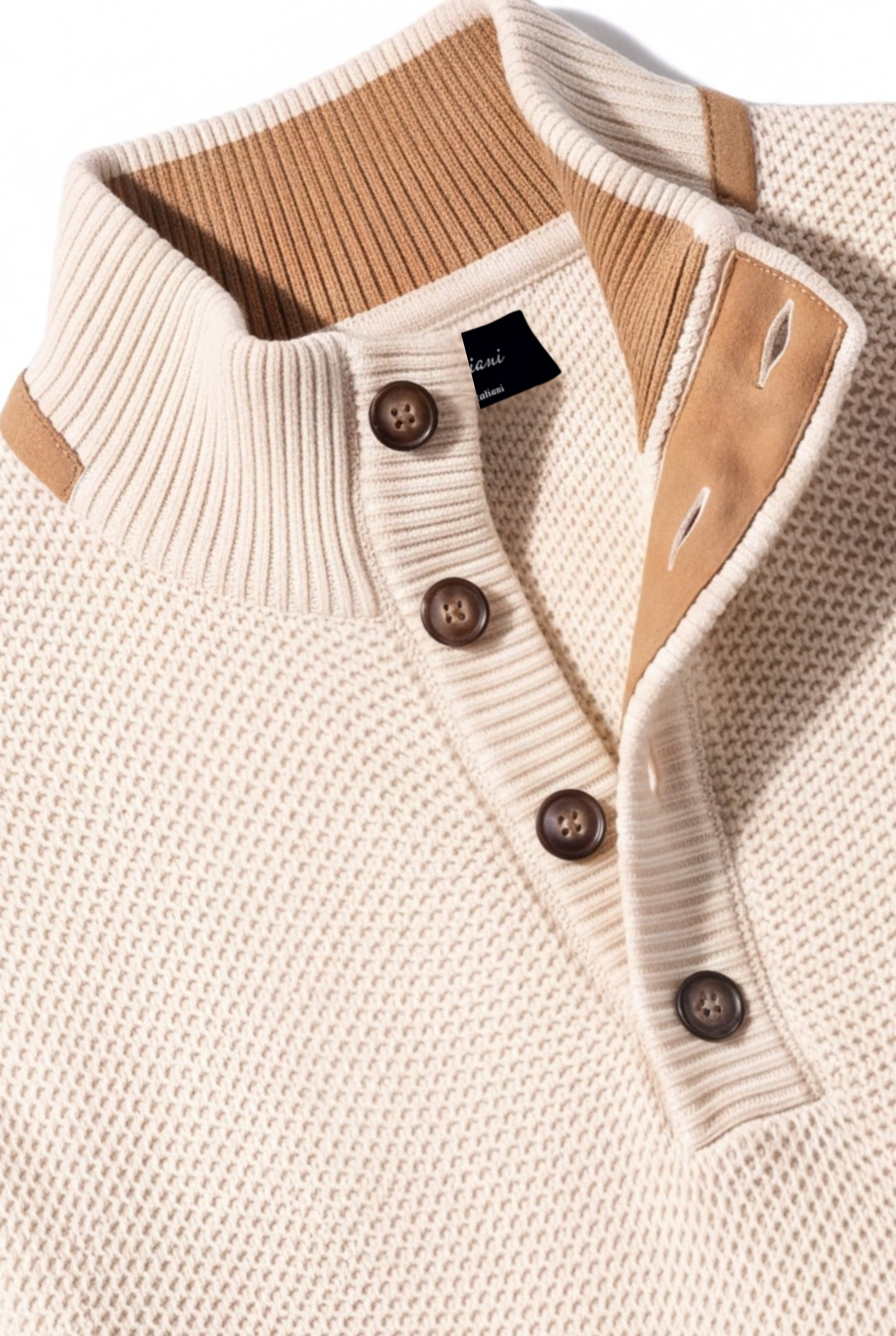 4 Buttons Honeycomb Panna 100% Cashmere