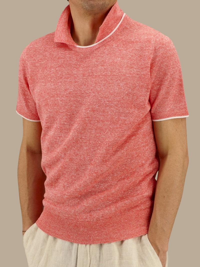 T-Shirt Polo Maniche Corte Pink Lemonade 68% Lino 32% Cotone