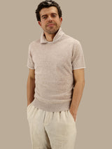 Short Sleeve Tee-Polo Sabbia 68% Linen 32% Cotton