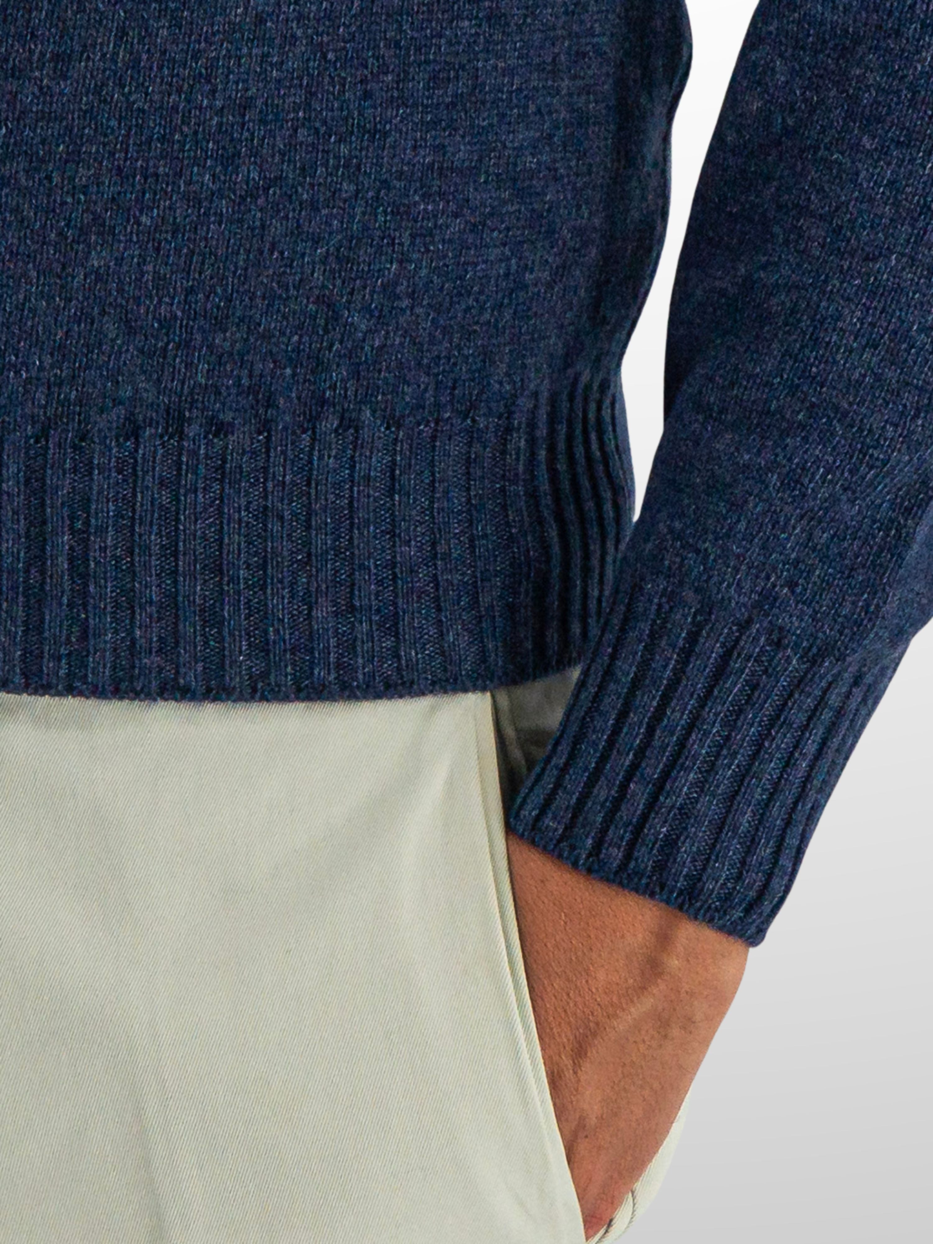 Polo Sweater 100% Cashmere Prussia