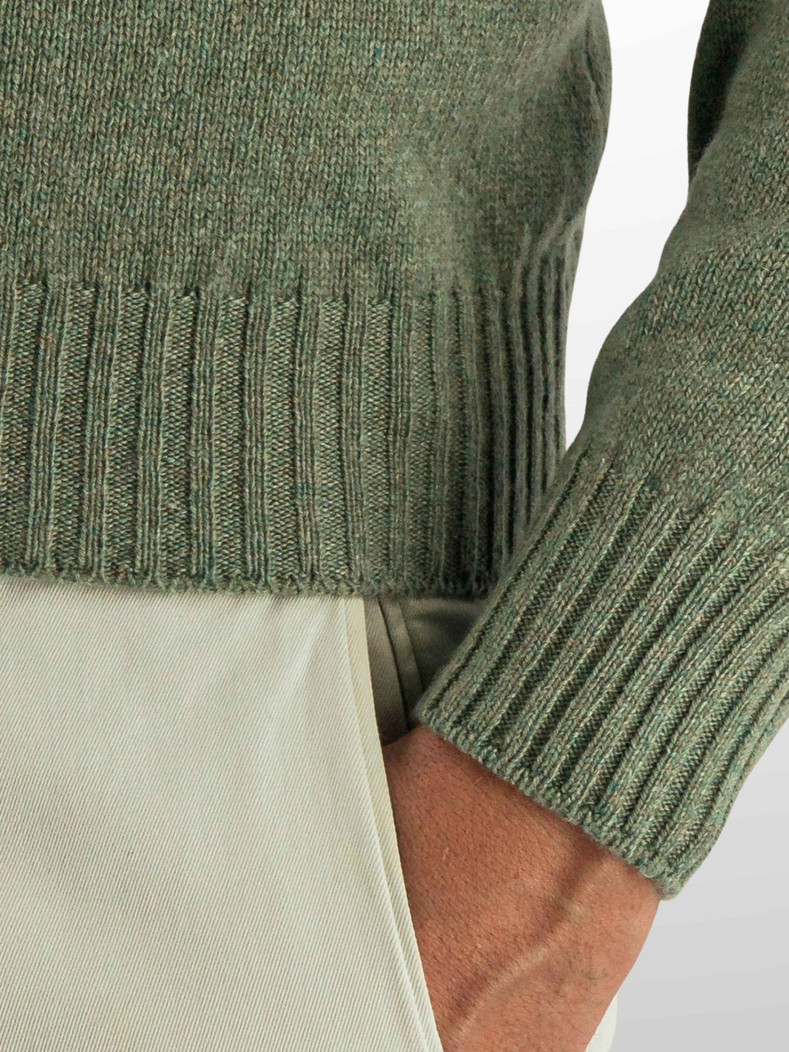 Polo Sweater 100% Cashmere Verde