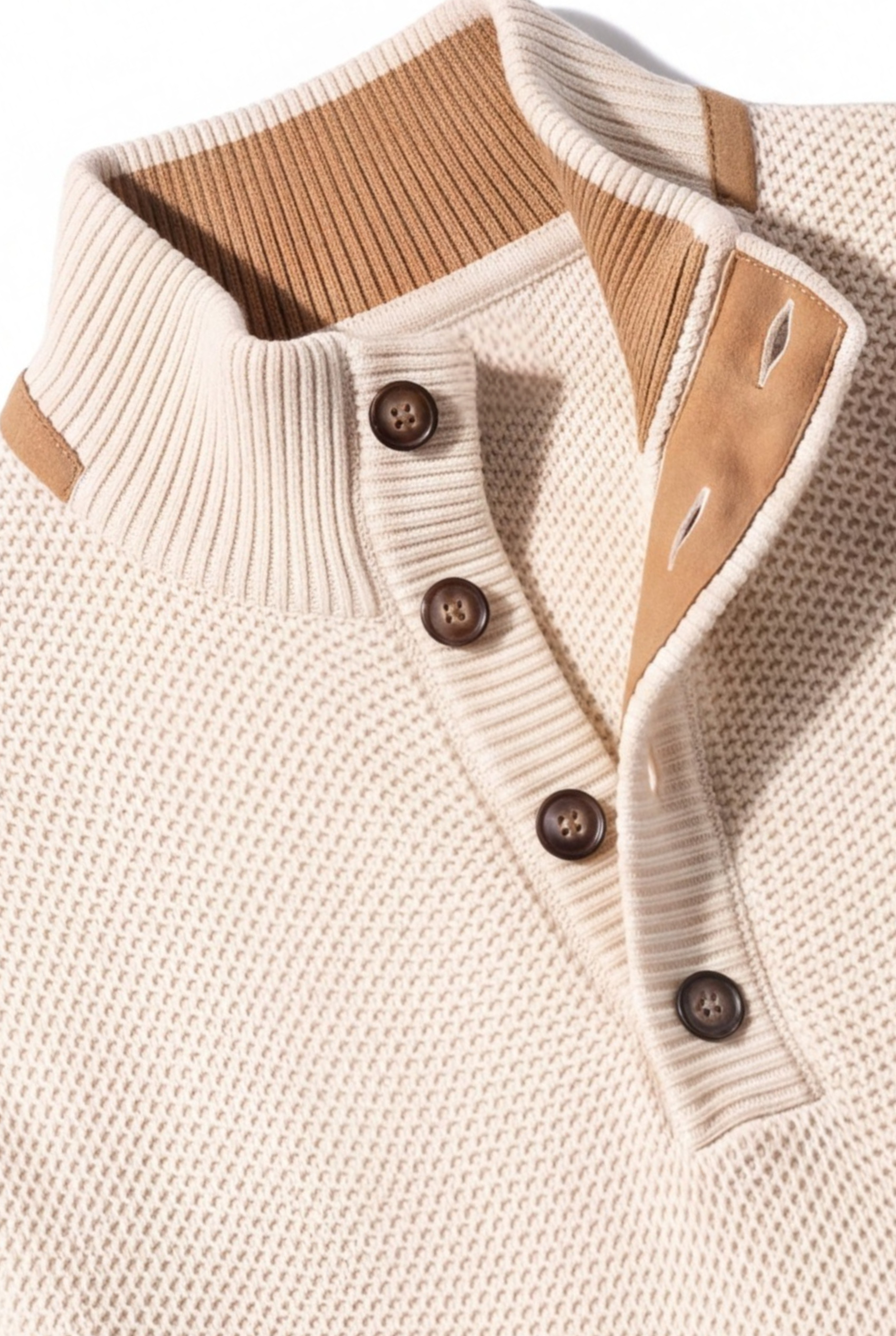 4 Bottoni Honeycomb Panna 100% Cashmere