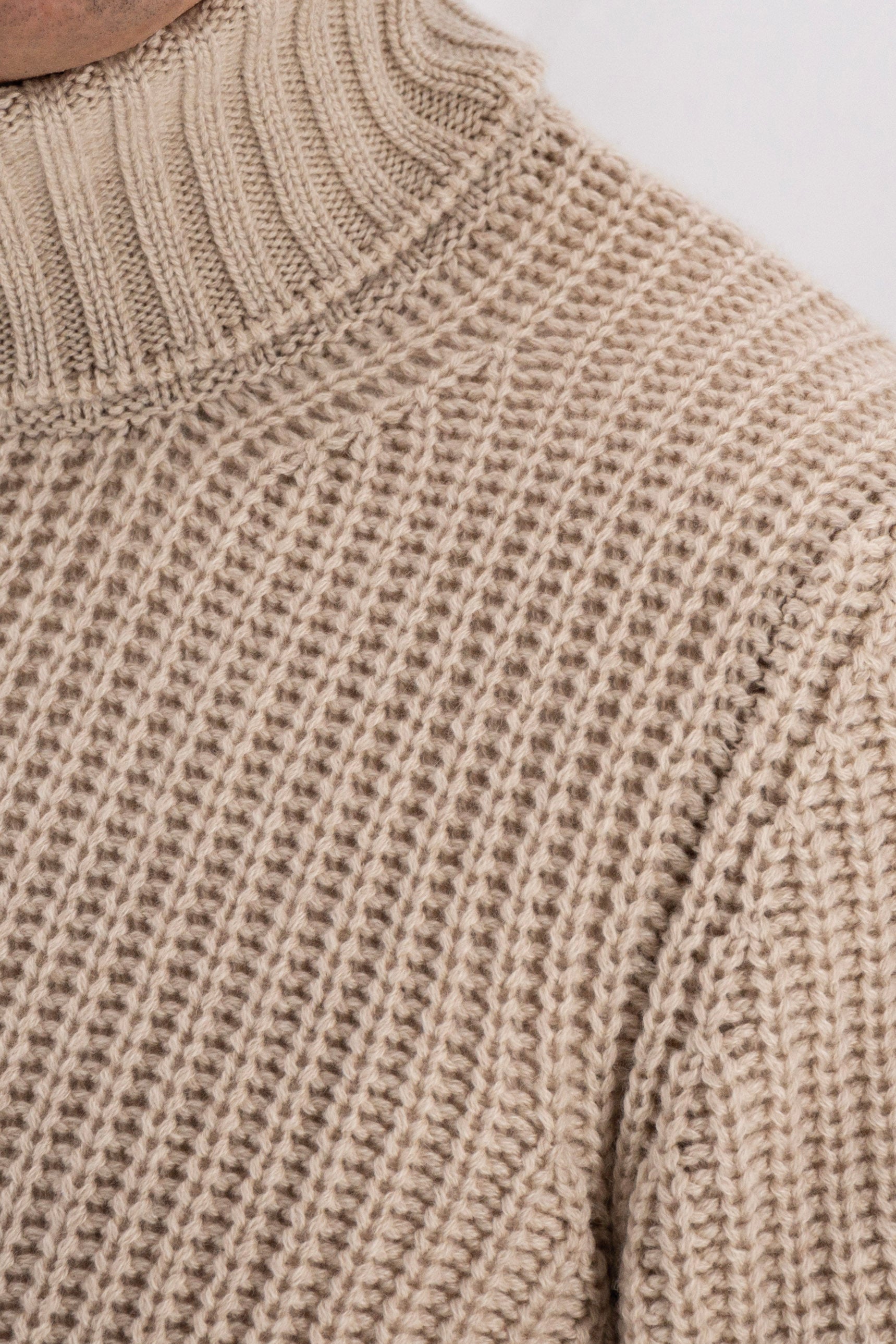 Cob Turtleneck Pebble 100% Cashmere
