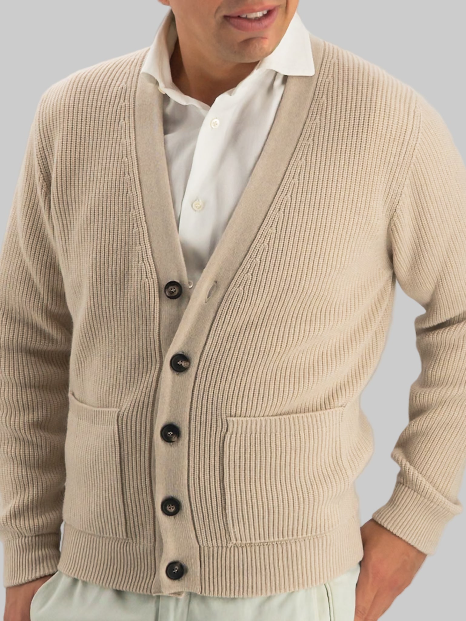 Cardigan Pannocchia Oat Beige 100% Cashmere