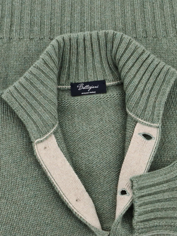 Buttons Jacket Green 100% Cashmere