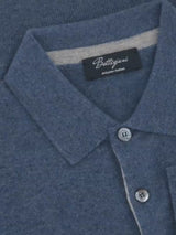 Knitted Polo 100% Cashmere Bluewash