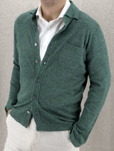 Knitted Shirt Green 70% Linen 30% Silk