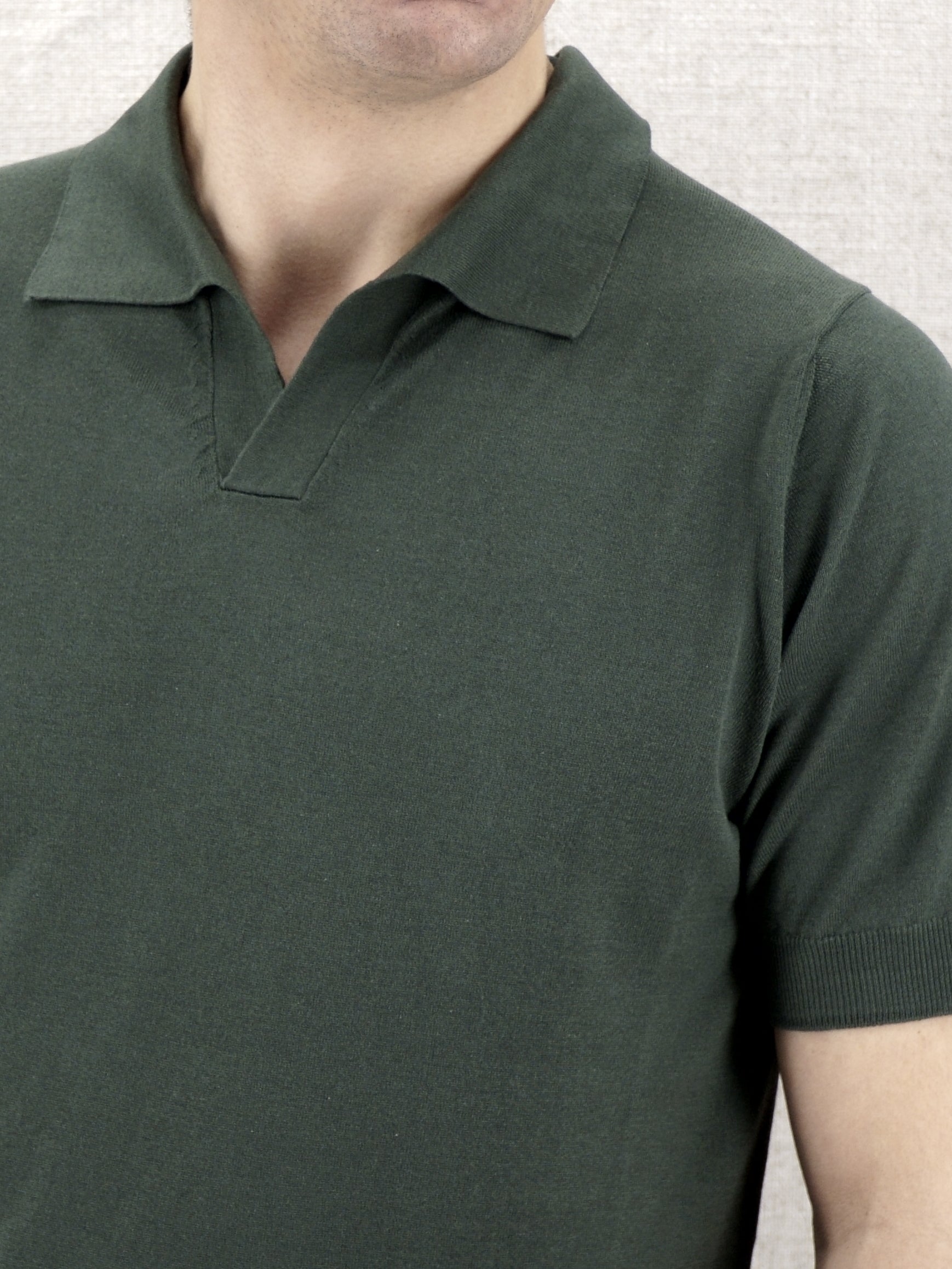 Polo in Maglia Robert English Green 100% Seta