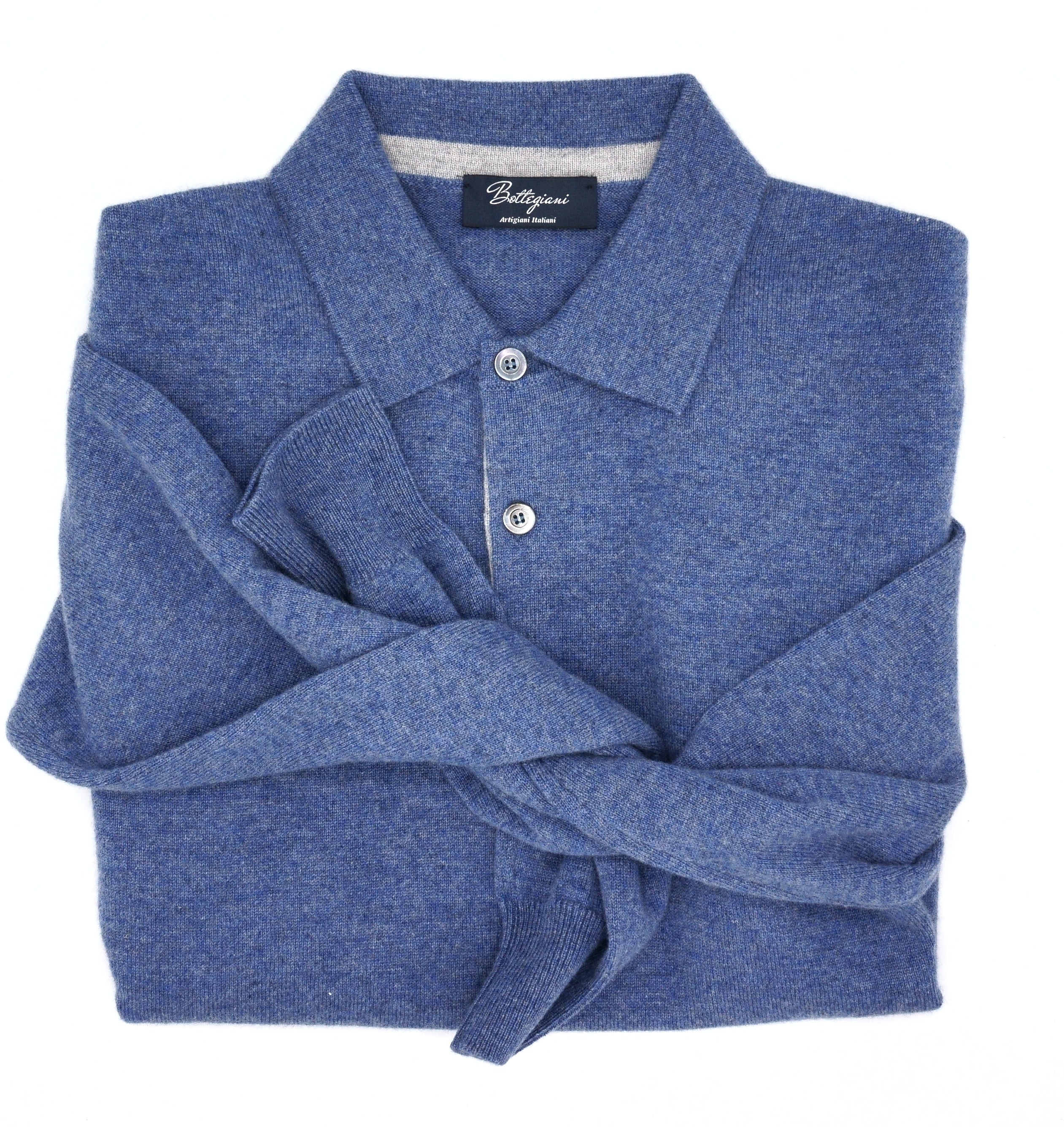 Polo in Maglia 100% Cashmere Bluewash