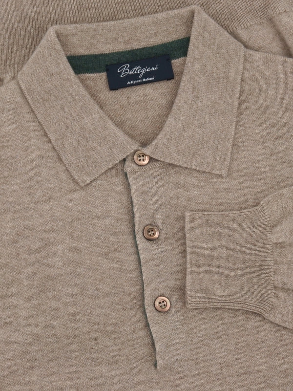 100% Cashmere Knitted Polo Arachide