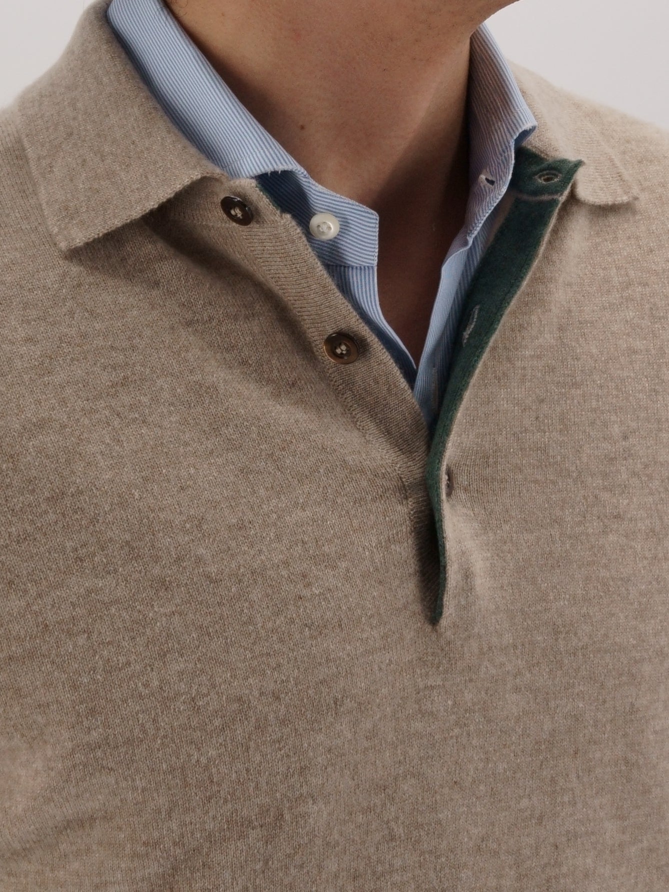 Polo in Maglia 100% Cashmere Arachide