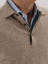 100% Cashmere Knitted Polo Arachide