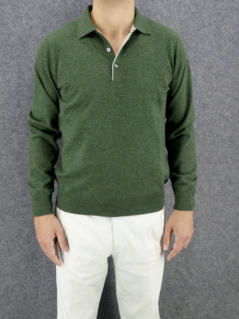 Knitted Polo 100% Cashmere Serpentine