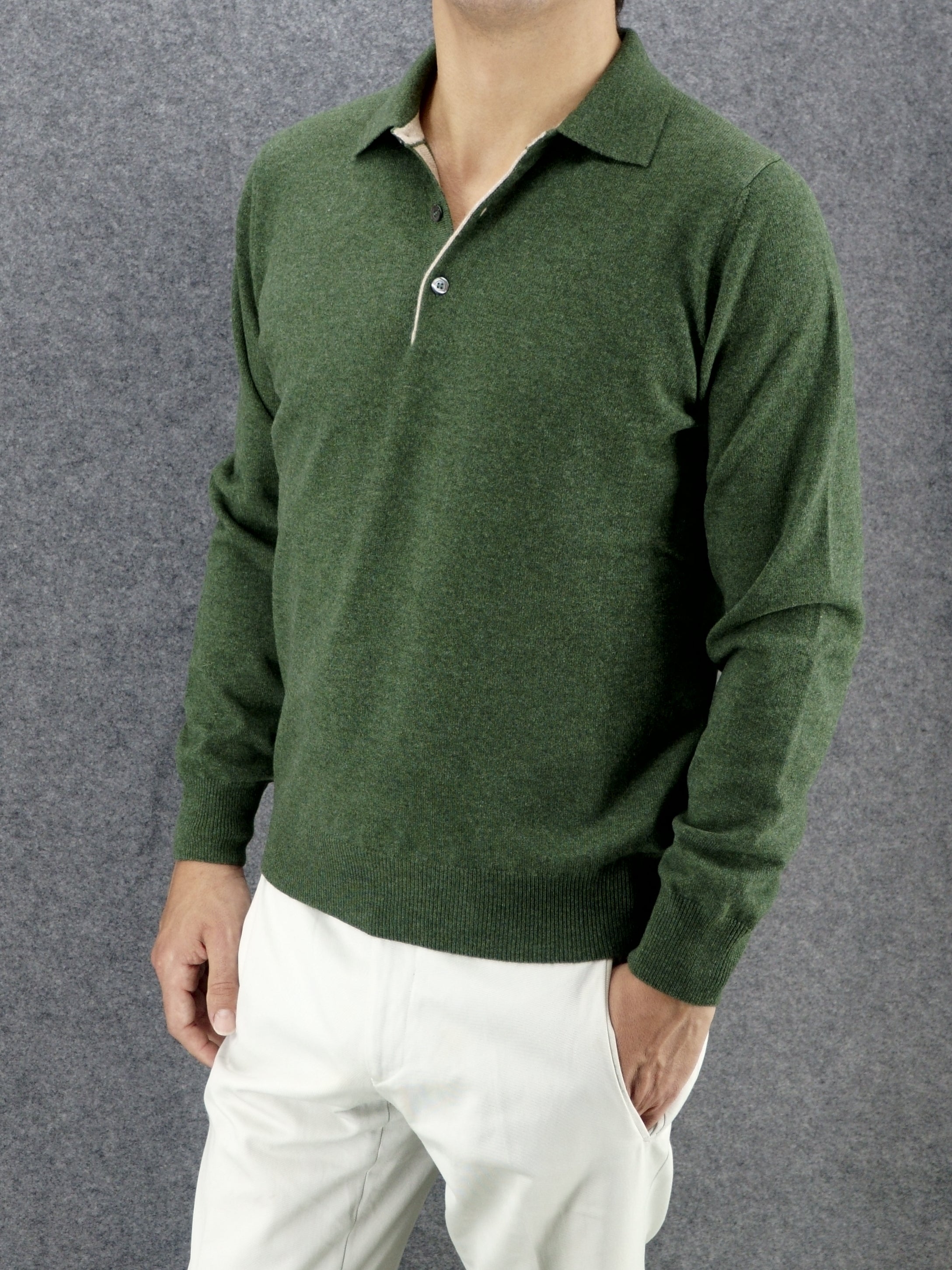 Knitted Polo 100% Cashmere Serpentine