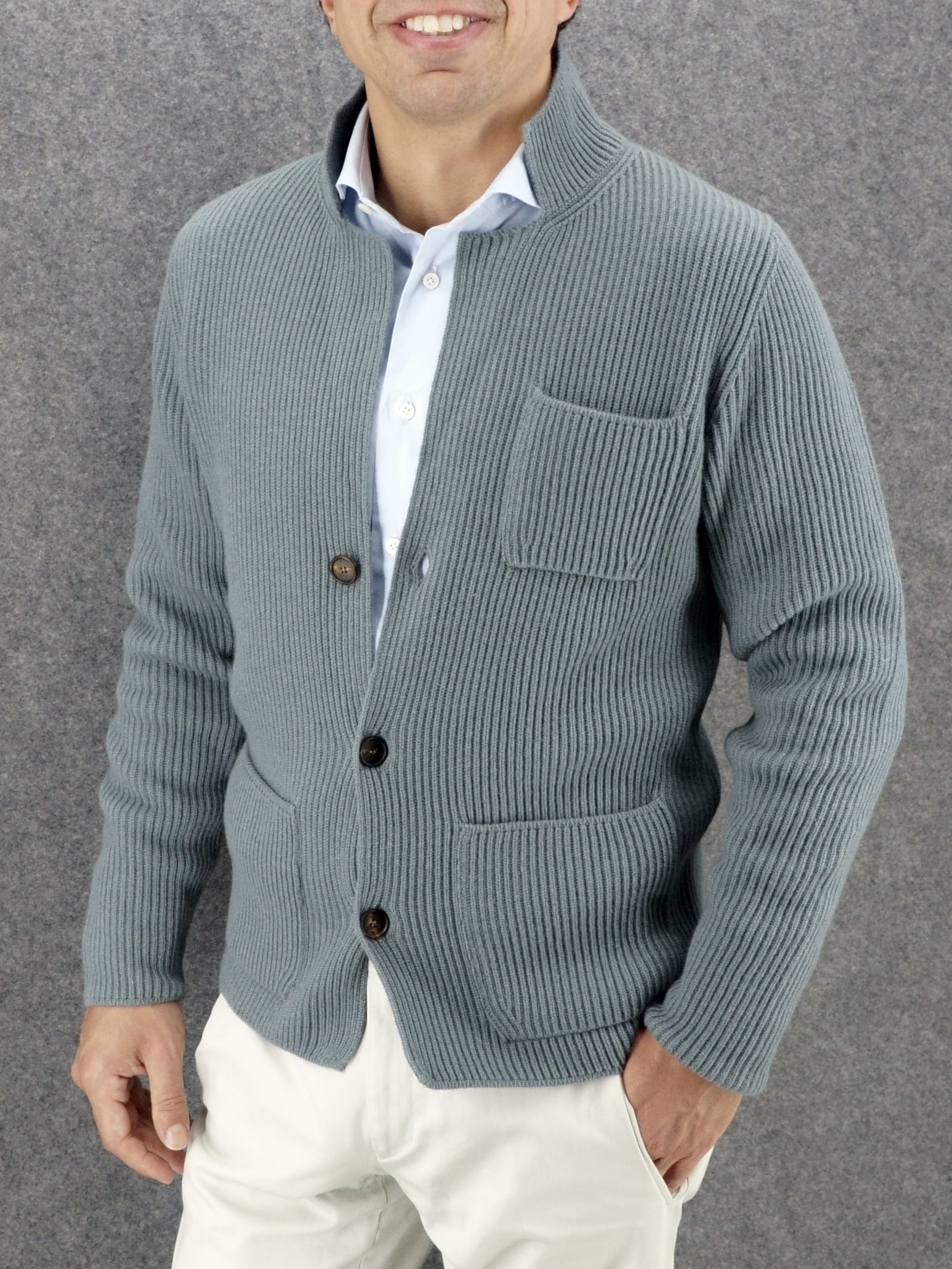 Ribs Jacket Pursiane 100% Cashmere