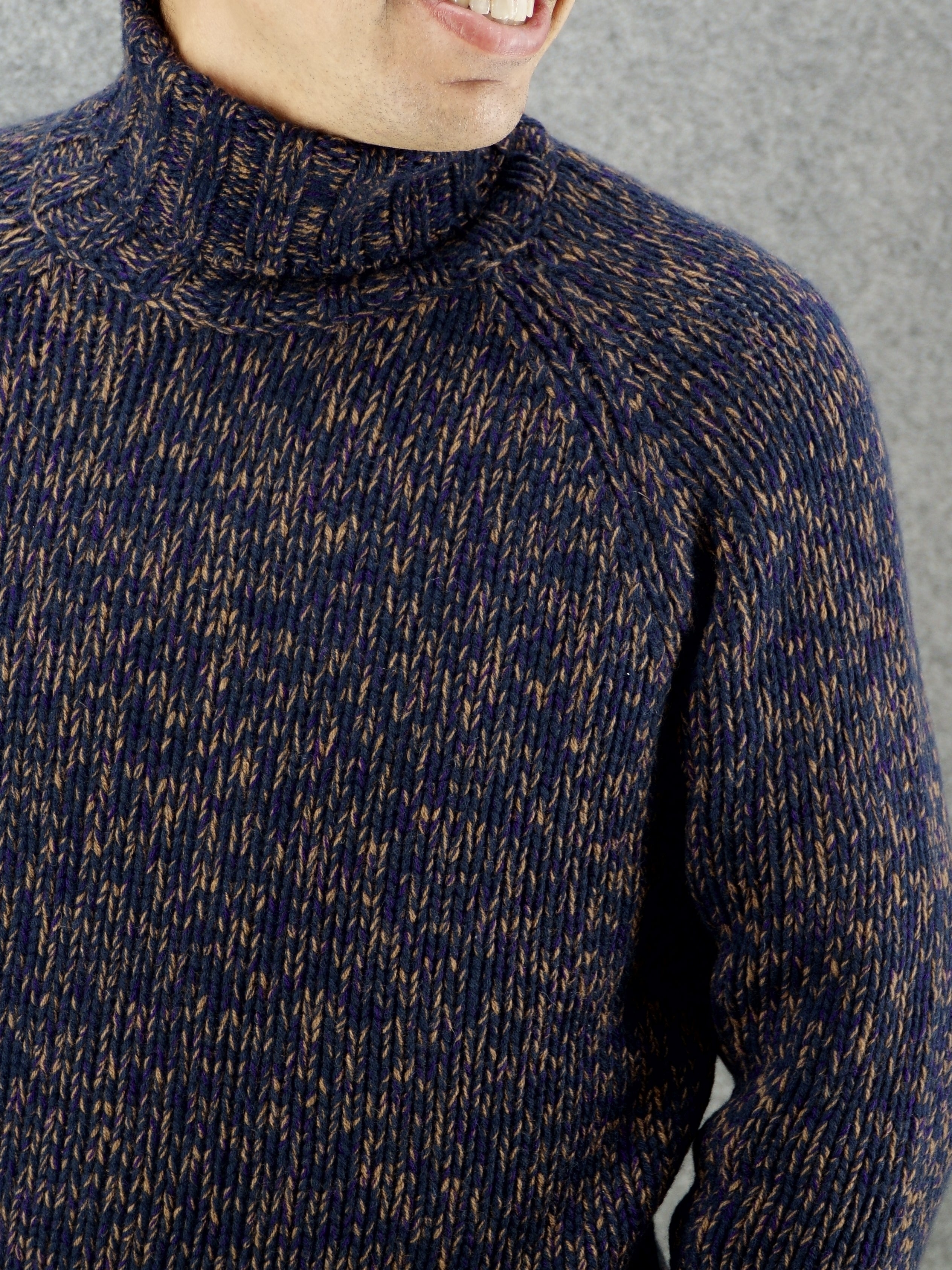 Turtleneck Moulinè Night 100% Cashmere