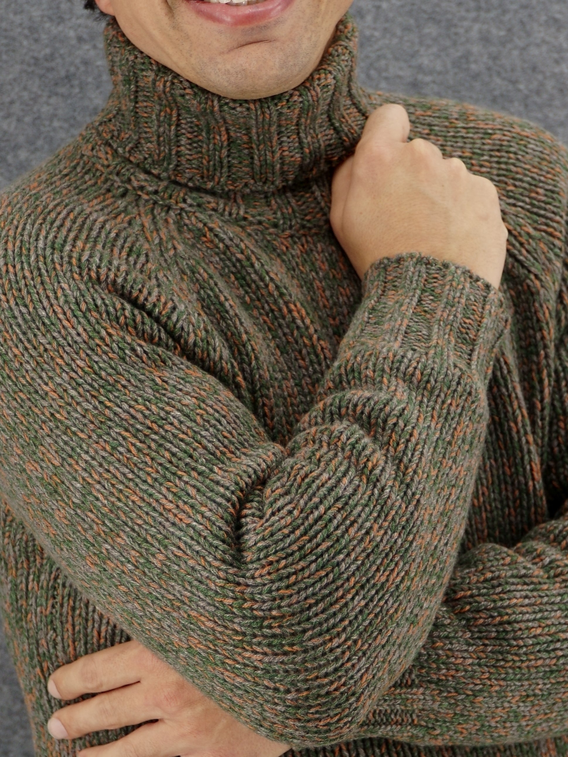 Turtleneck Moulinè Land 100% Cashmere