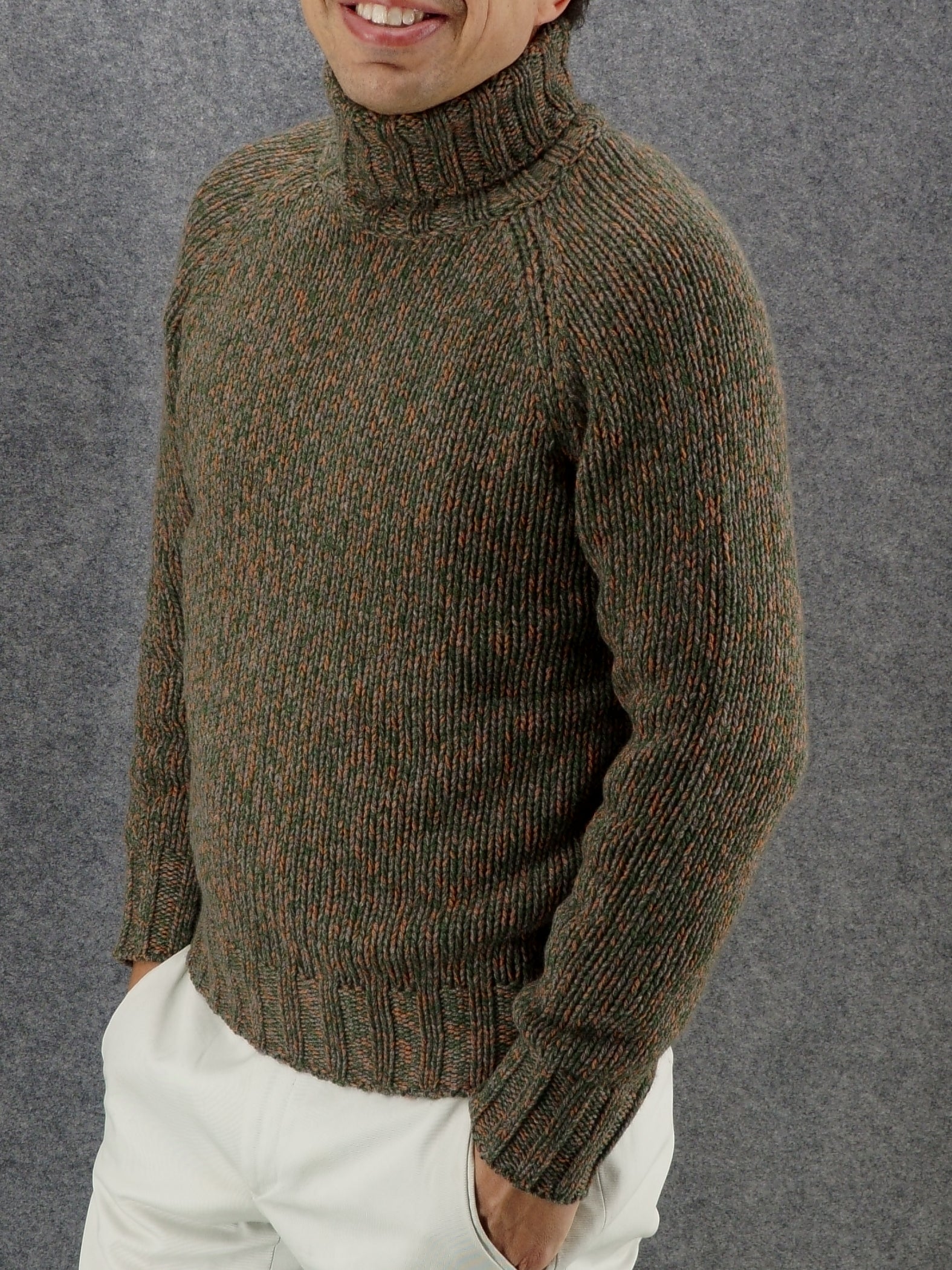 Turtleneck Moulinè Land 100% Cashmere