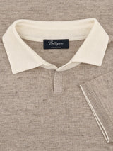 Knitted Polo Short Sleeves Sabbia 70% Linen 30% Silk