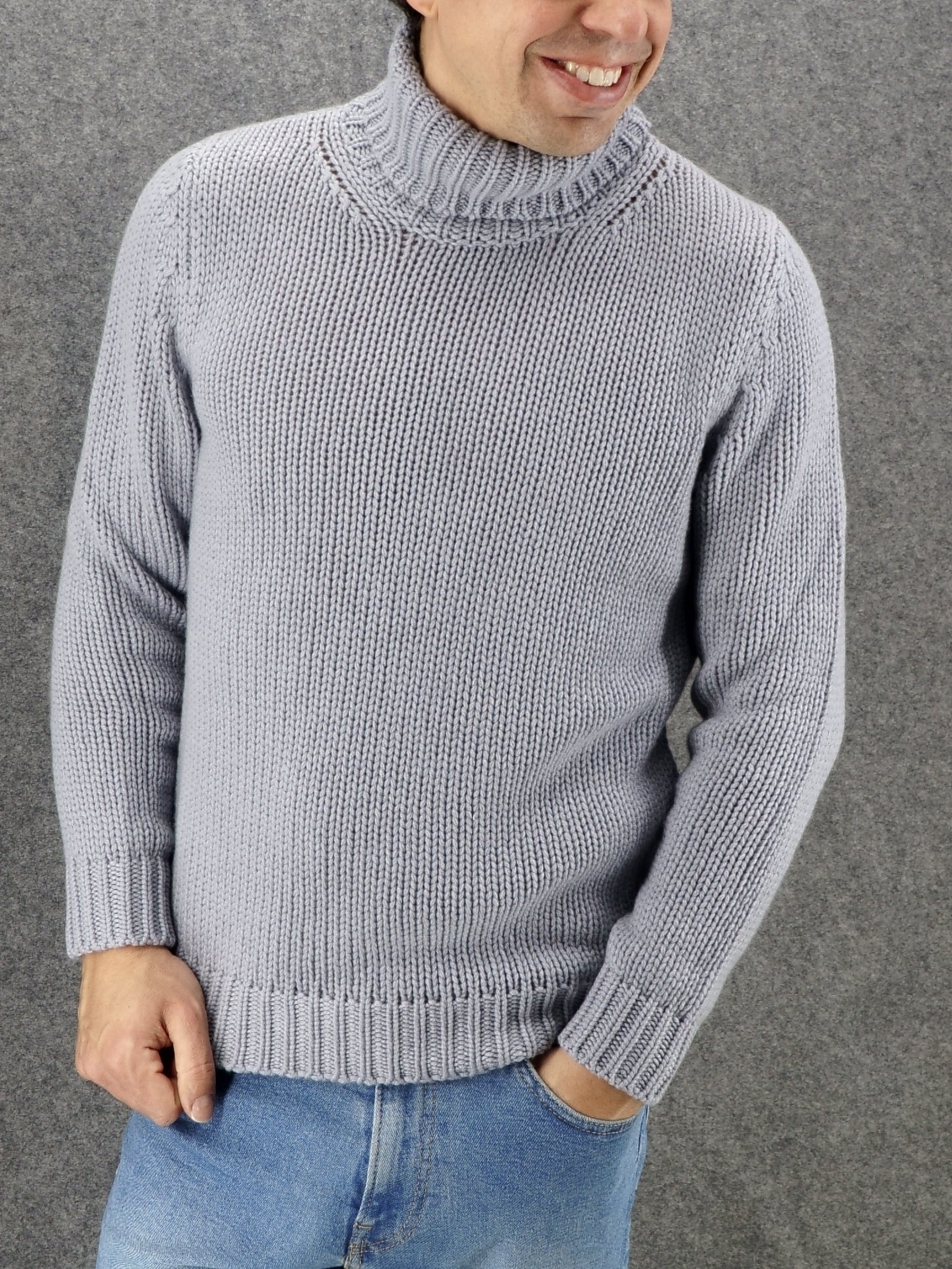 Nuvola Turtleneck Glacier Gray 100% Cashmere