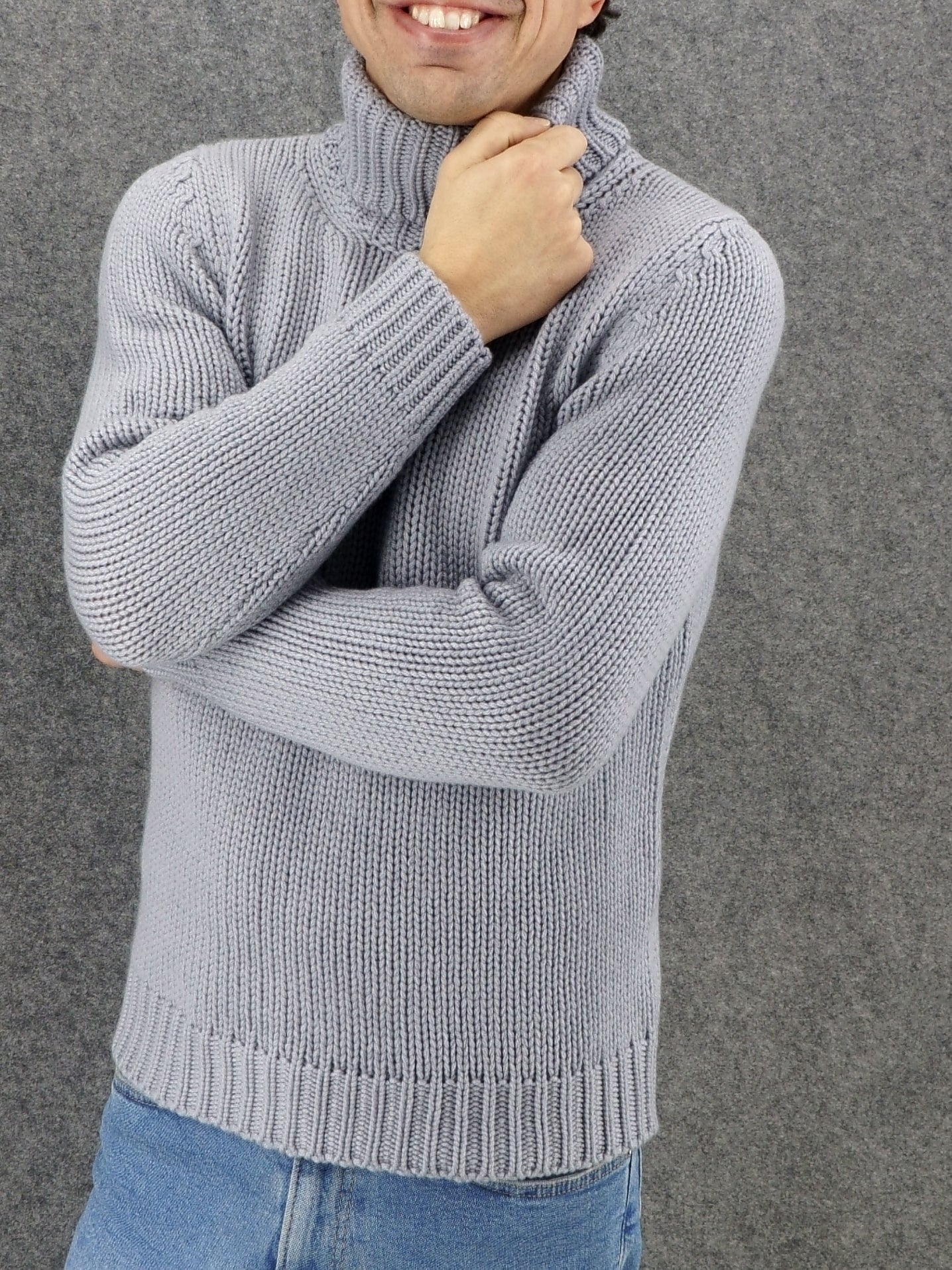 Nuvola Turtleneck Glacier Gray 100% Cashmere