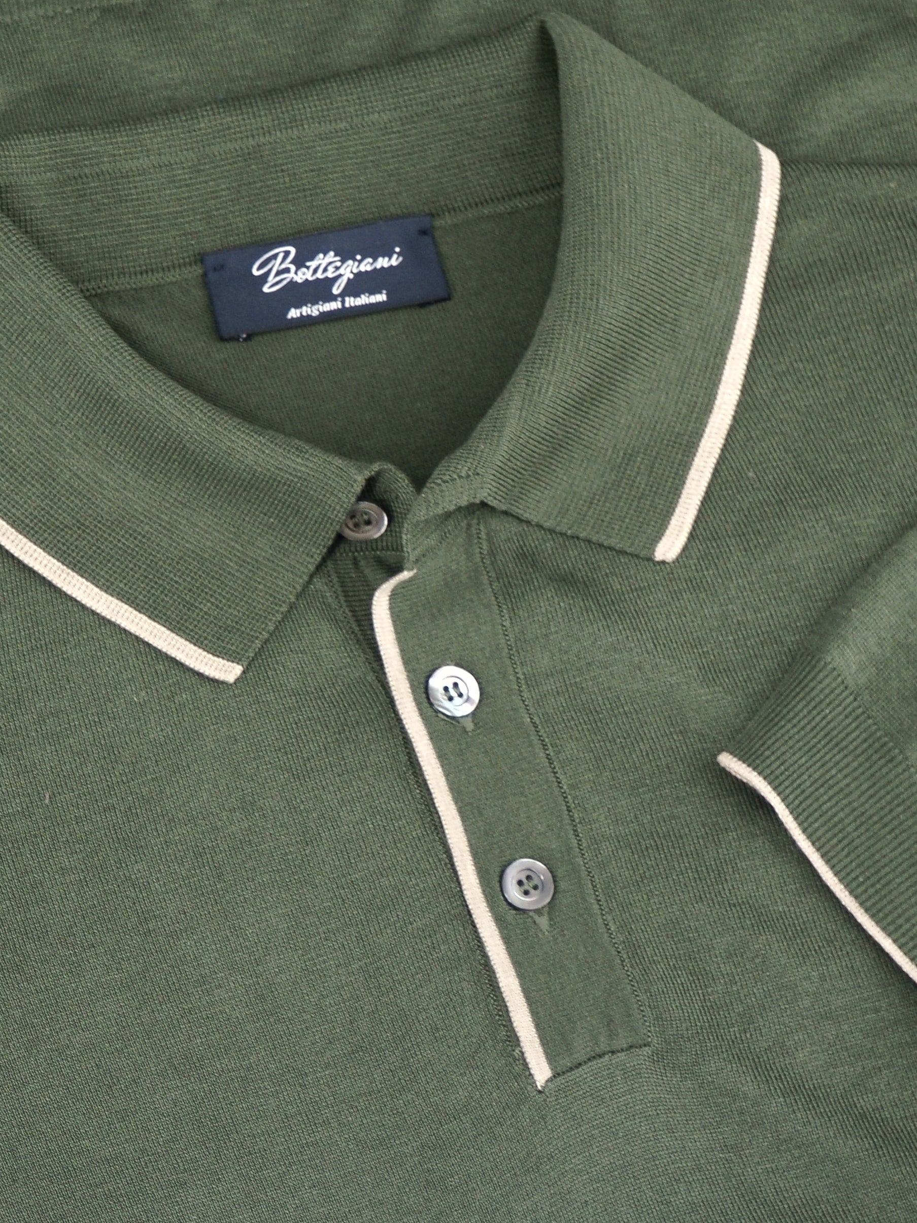 Polo in maglia Maniche Corte English Green 100% Seta