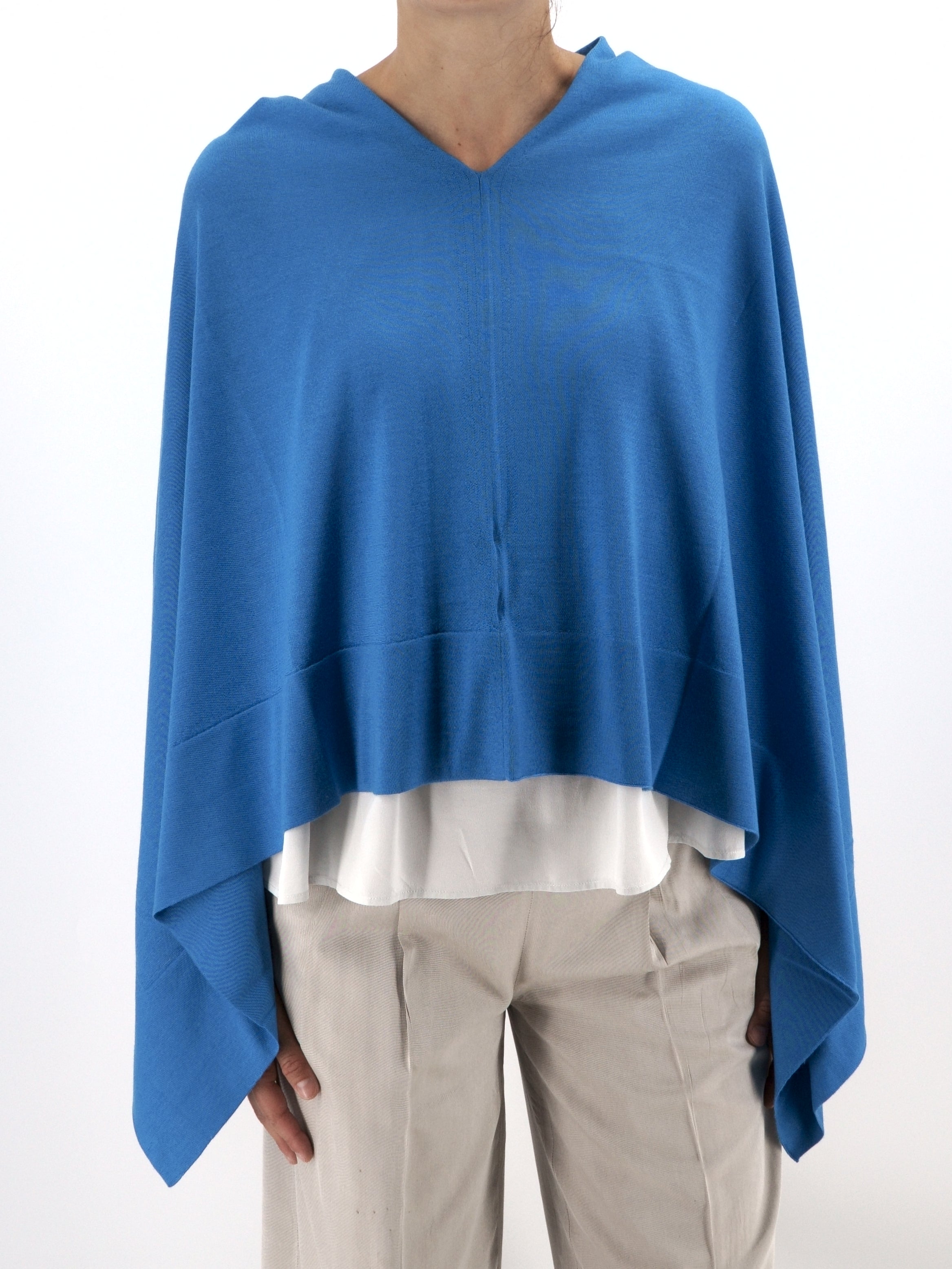 Poncho Blu Oltremare Cashmere & Silk Limited Edition