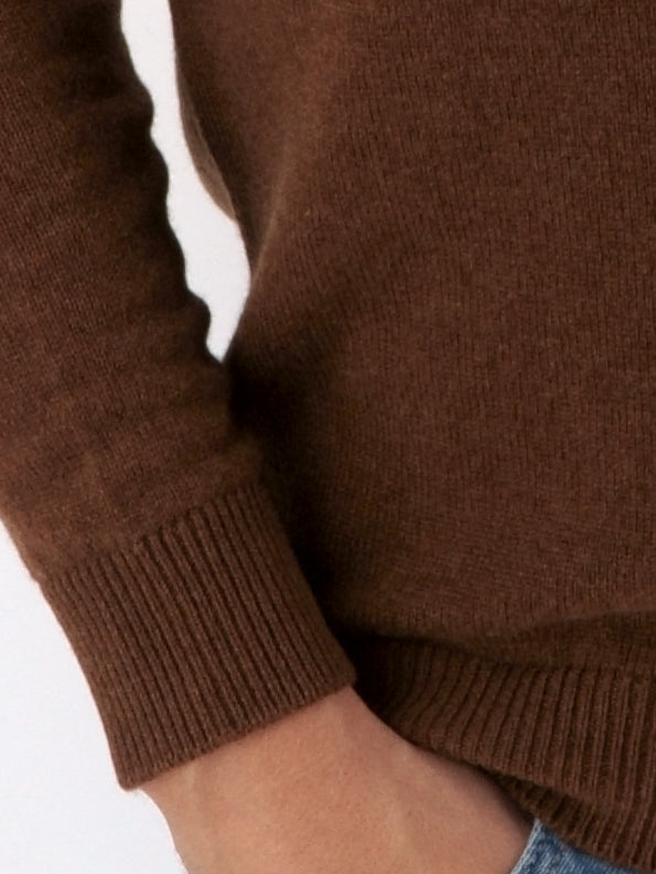 Crew Neck Nuvola Chestnut 100% Cashmere