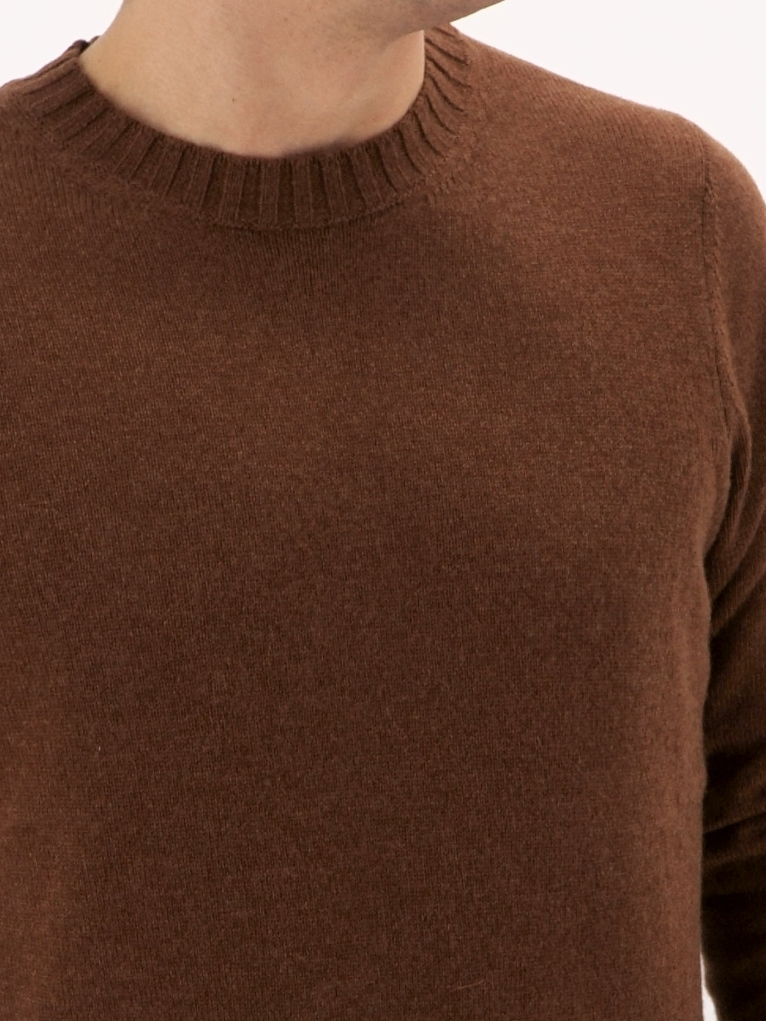 Crew Neck Nuvola Chestnut 100% Cashmere