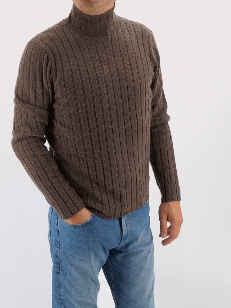 Turtleneck Ribes Brown 100% Cashmere