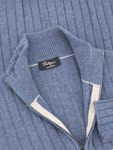Ribes Full Zip Faded Denim 100% Cashmere