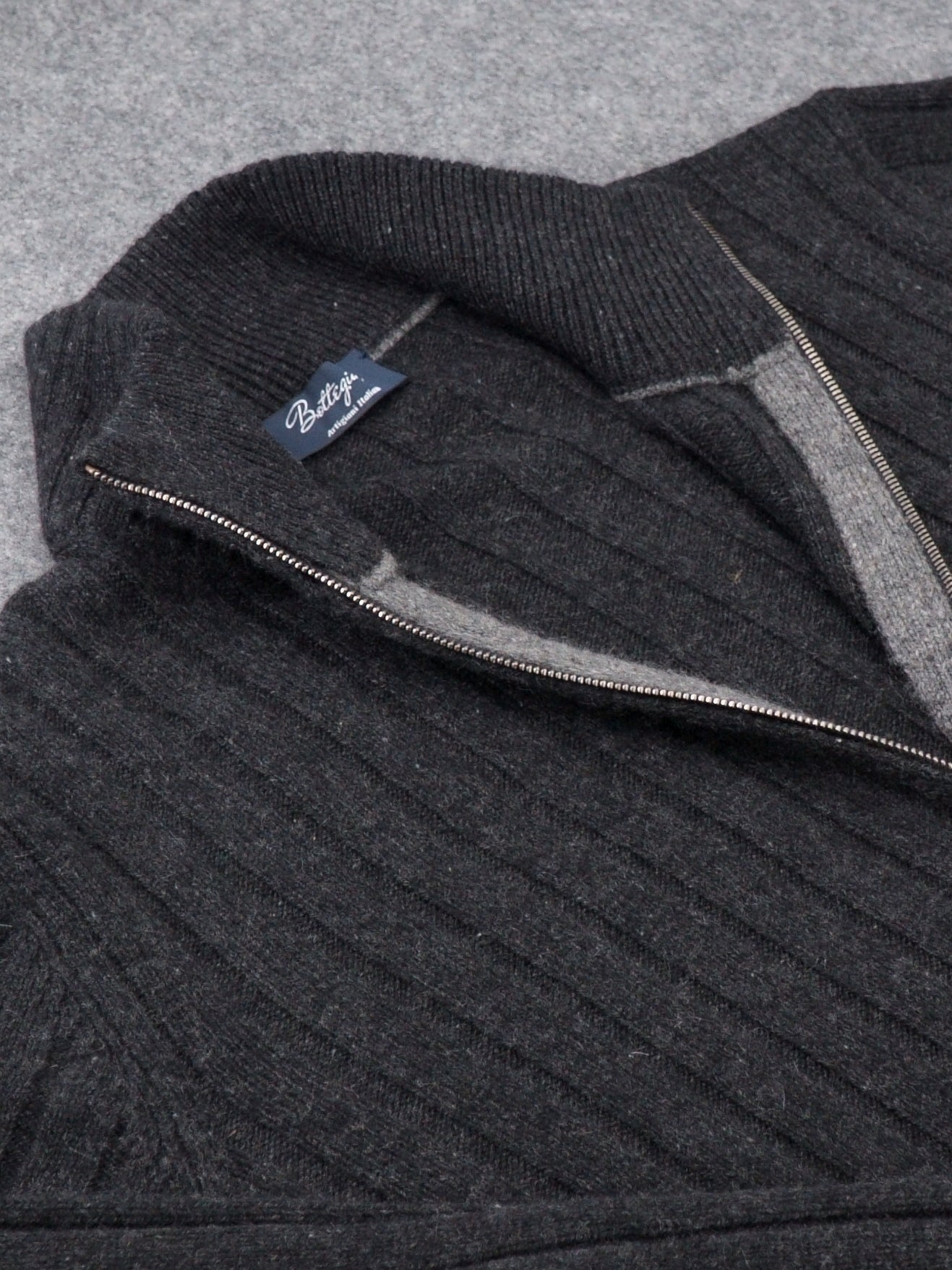 Full Zip Coste Antracite 100% Cashmere