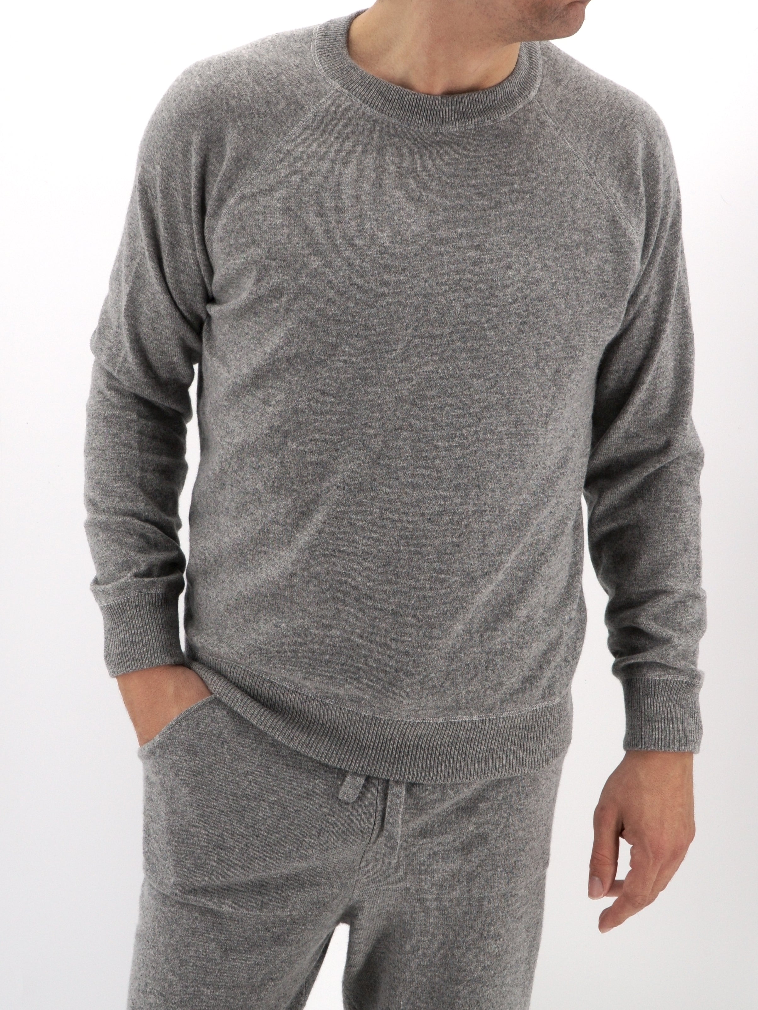 Felpa Girocollo Grigia 100% Cashmere